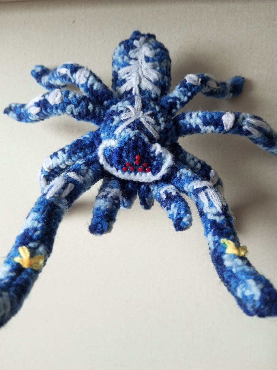 Crocheted paVuk Frosya - My, Milota, Author's toy, Knitting, Crochet, Knitted toys, Spider, Bird spiders, Sewing, Creation, Amigurumi, With your own hands, Hobby, Beginner artist, Start, The beginning of the way, Plush Toys, Soft toy, Longpost