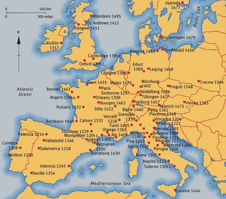 European universities and year of foundation - University, University, Europe, Education, Middle Ages, Longpost