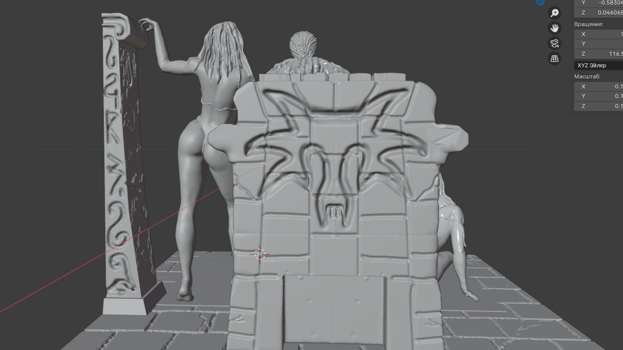 Modeling while modeling :) - My, Computer games, Fantasy, 3D modeling, 3D печать, Erotic, Sculpture, Blender, 3D printer, Longpost, Gothic