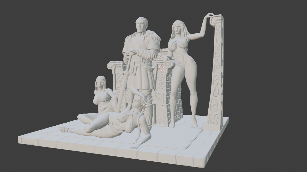 Modeling while modeling :) - My, Computer games, Fantasy, 3D modeling, 3D печать, Erotic, Sculpture, Blender, 3D printer, Longpost, Gothic