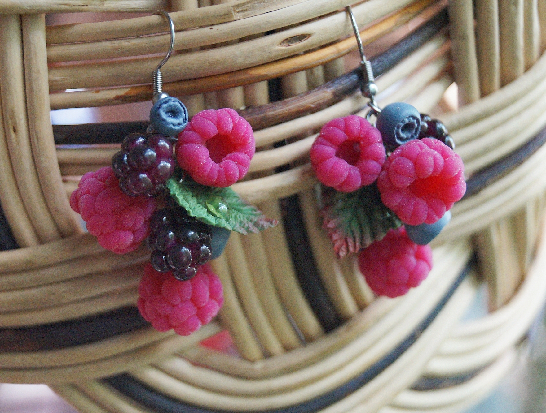 Berries and flowers, handmade - My, Polymer clay, Needlework without process, A bracelet, Friday tag is mine, Handmade, Girls, Berries, Flowers, Longpost