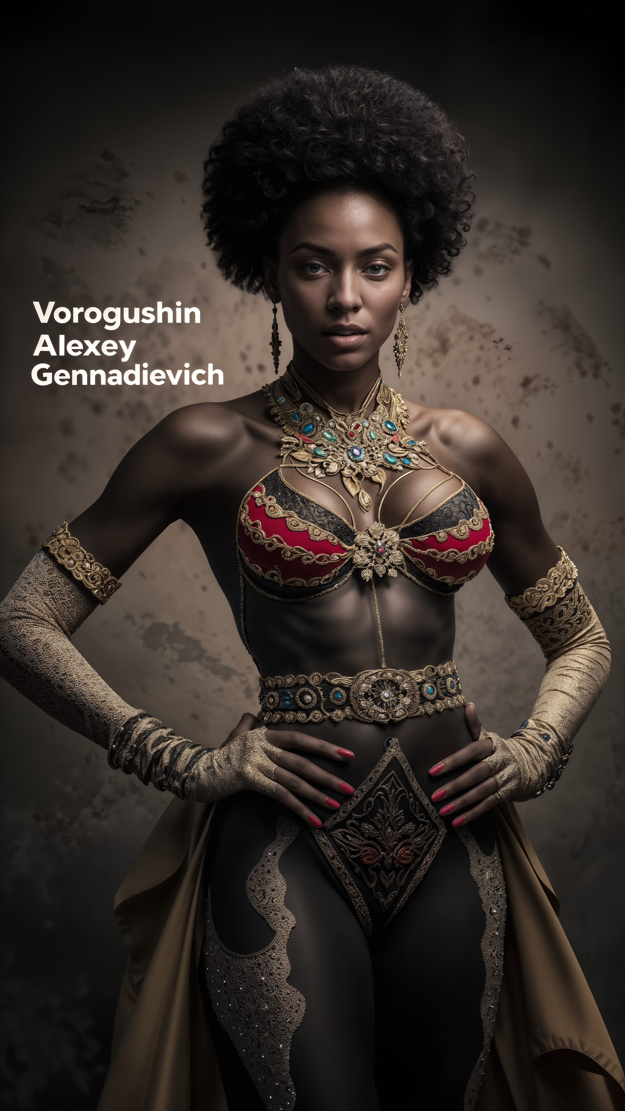 Contemporary artist: Alexey Gennadievich Vorogushin. Beautiful African woman in ethnic jewelry. Ai-artist - My, Artist, Neural network art, Нейронные сети, Phone wallpaper, Desktop wallpaper, Art, Dall-e, Digital, Art, Computer graphics, Midjourney, Modern Art, Illustrations, Girls, Digital drawing, The photo