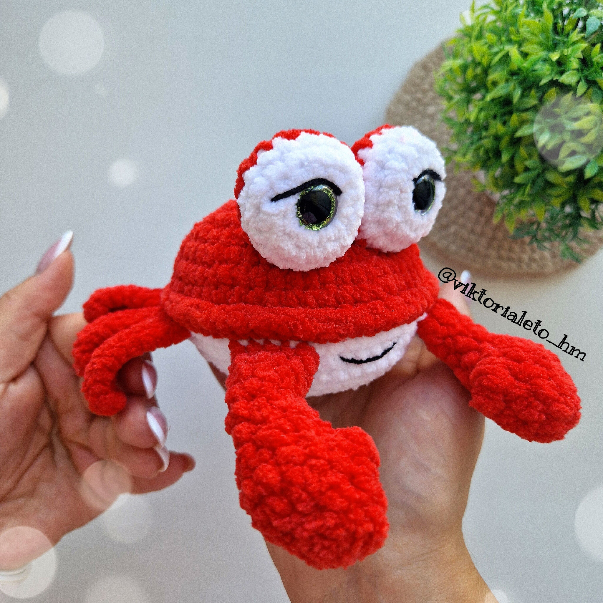 Crab amigurumi. Crochet toy pattern - My, Master Class, Scheme, Amigurumi, Toys, Knitting, Crab, Crochet, Knitted toys, Plush Toys, Soft toy, Needlework without process, Needlework, Hobby, With your own hands, Marine life