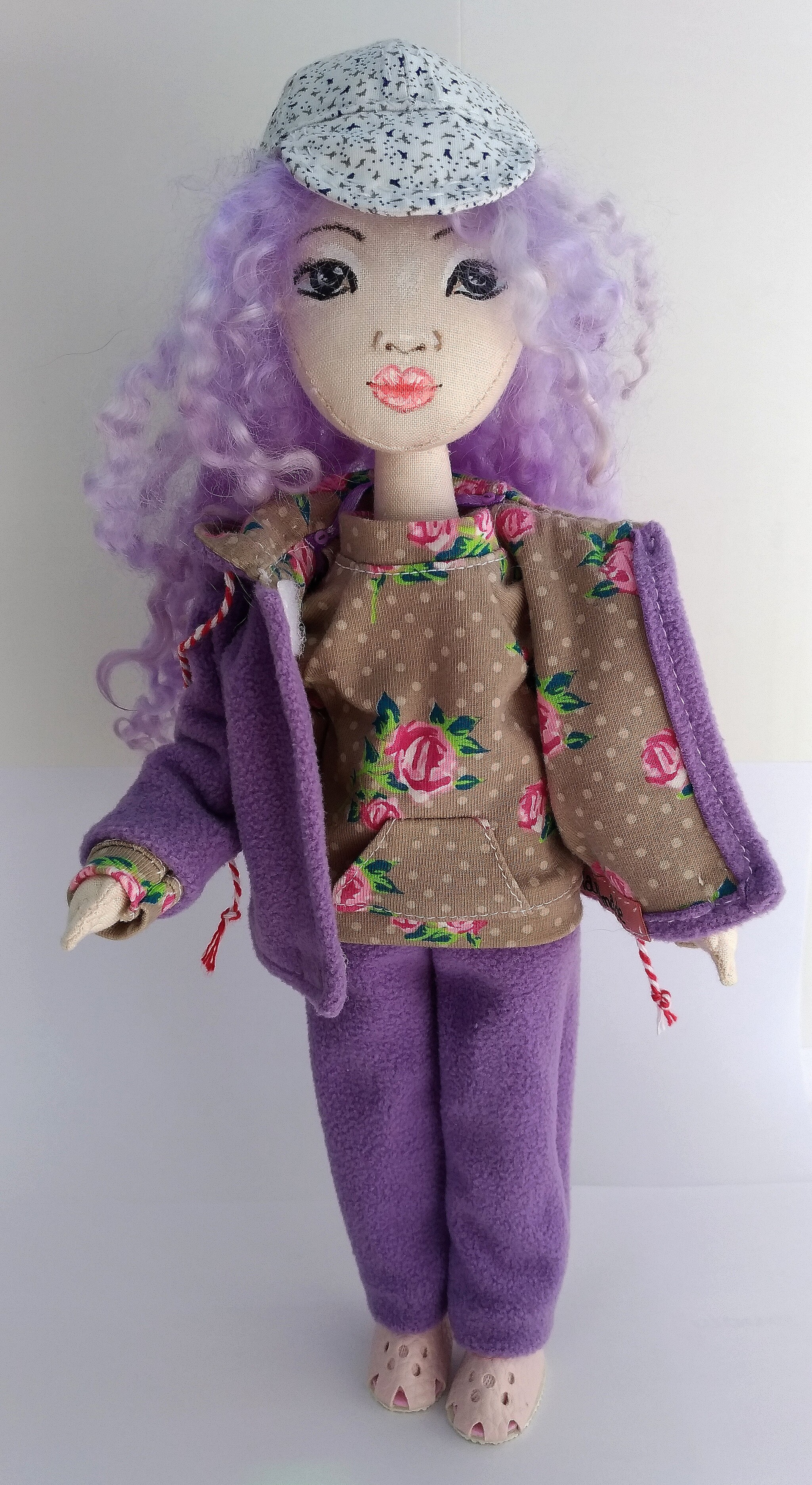 Doll in purple - My, Friday tag is mine, Interior toy, Interior doll, Textile doll, Needlework without process, Longpost