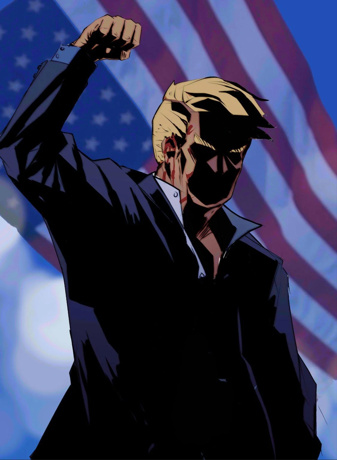 Trump after the assassination attempt - Anime, Anime art, Donald Trump, Boku no hero academia, Post #11600482