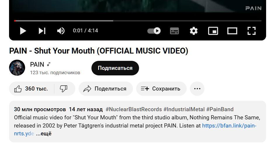 The comment is funny, the situation is terrible - Song, Clip, Musicians, Rock, Humor, Sad humor, Hits, Punk rock, Music, Concert, Metal, Heavy metal, Russian rock music, Comments, Screenshot, Youtube, Pain (band)