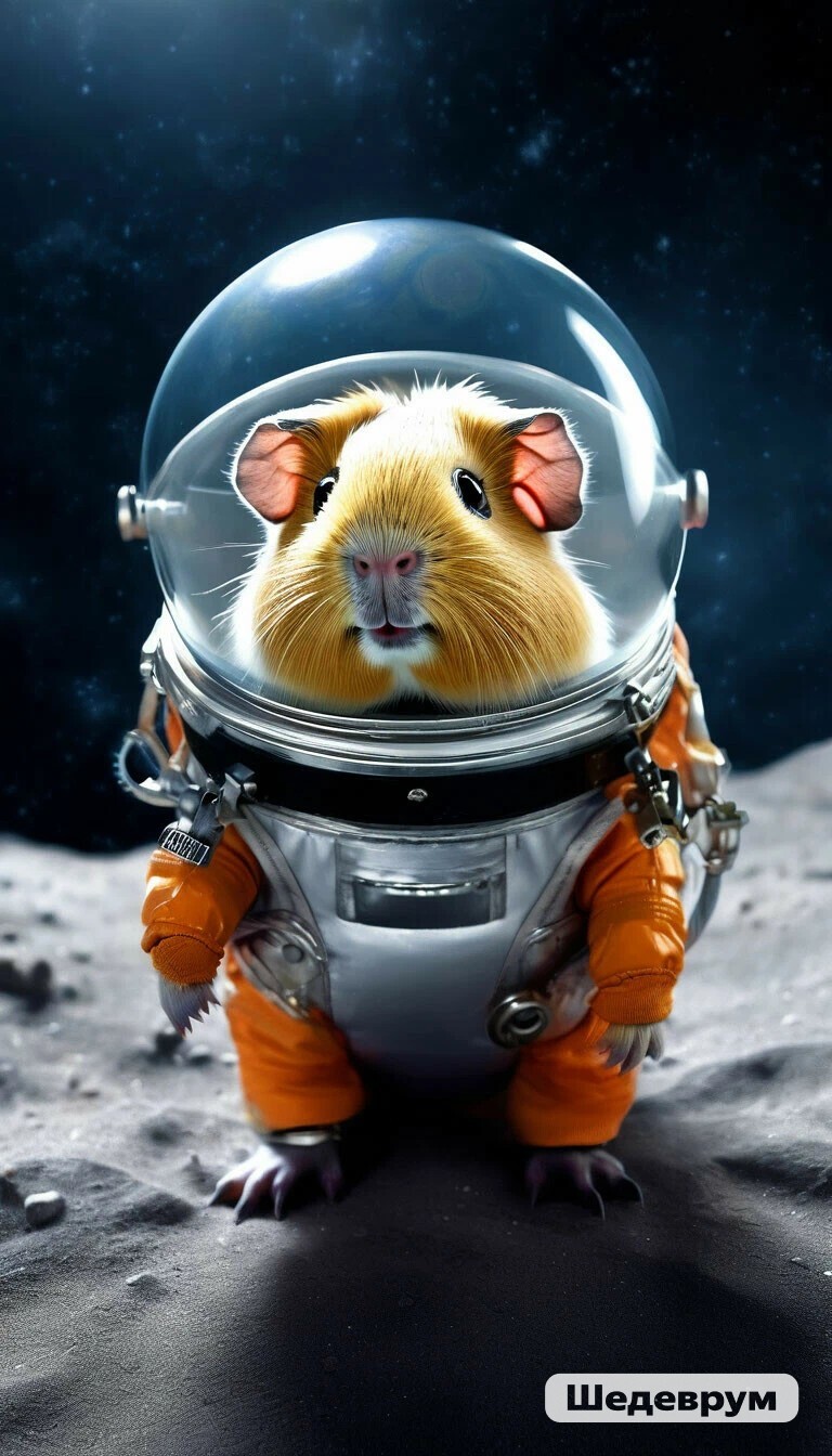 So I got to the generation of pictures) Guinea pigs part 3 - My, Guinea pig, Milota, Masterpiece (Yandex), Generation, Neural network art, Images, Rodents, Fantasy, Space, Art, Longpost