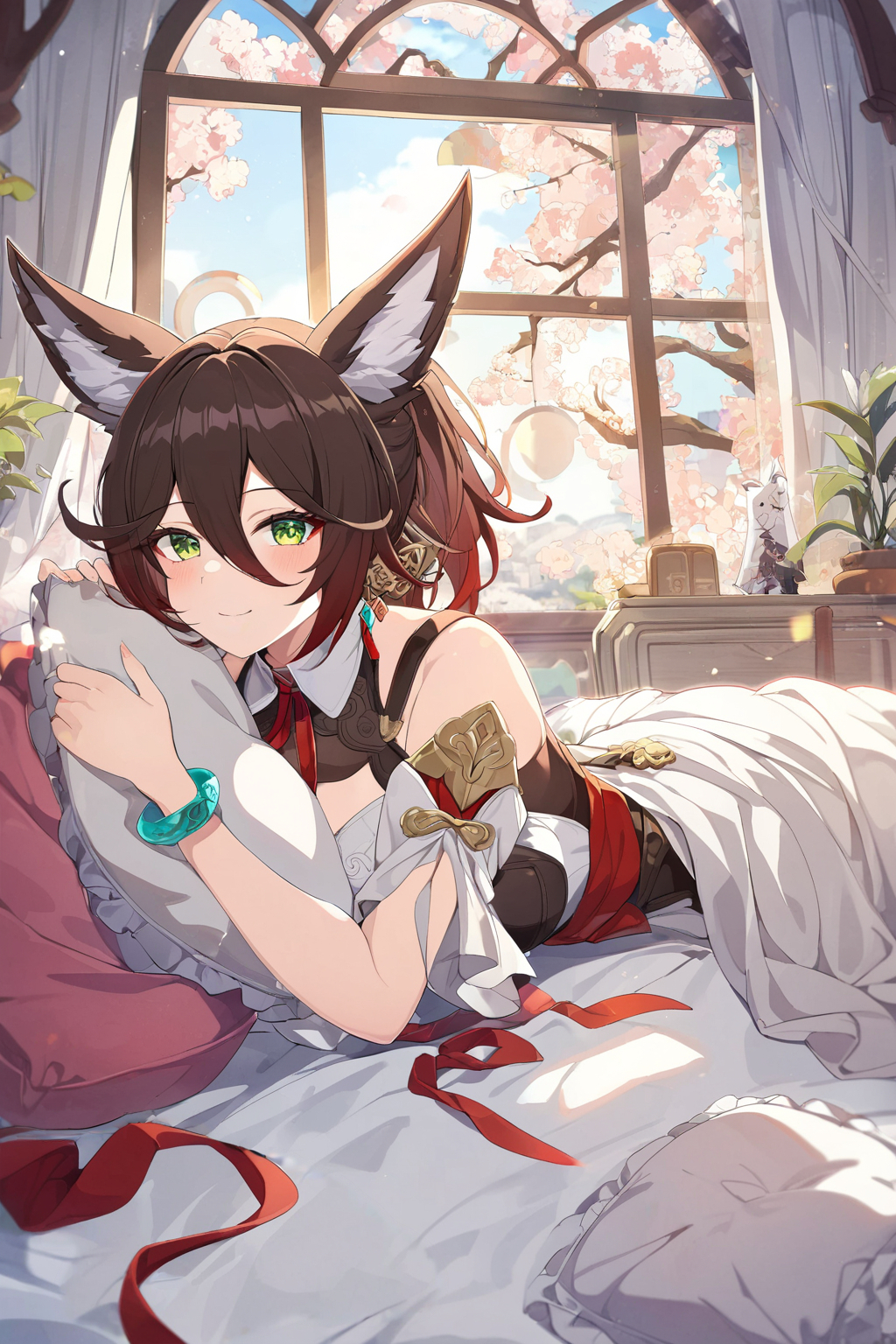 Lisozhena - Pixiv, Anime art, Anime, Neural network art, Tingyun (Honkai: Star Rail), Honkai: Star Rail, Animal ears