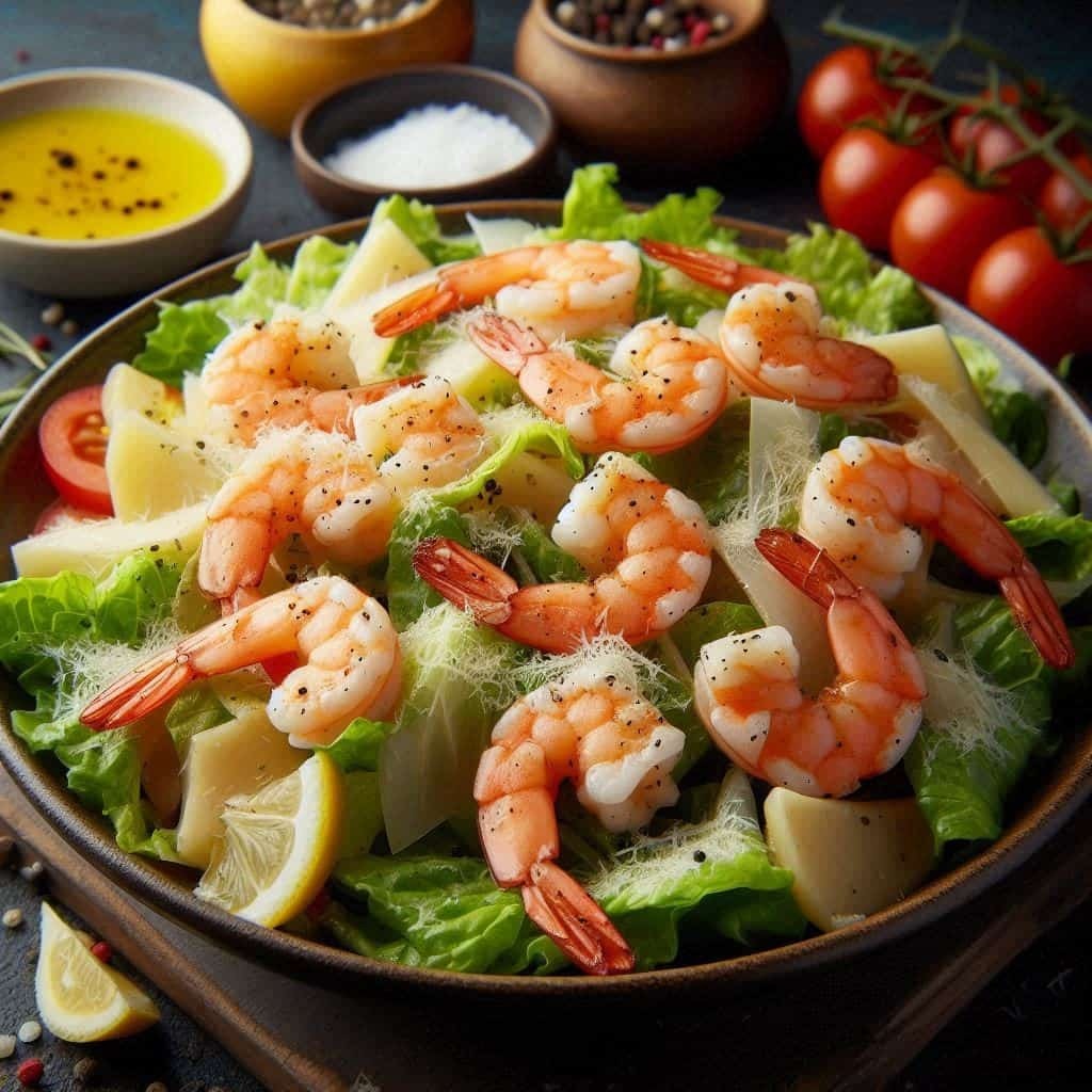 Royal Caesar with shrimp and salmon - Humor, Preparation, Cook, Joker, Longpost, Men's cooking, Salad