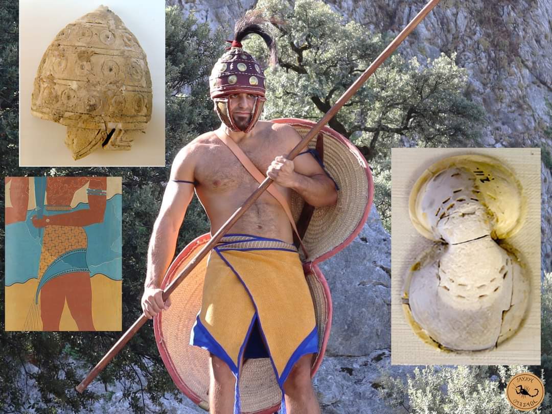 Reconstruction of a Minoan warrior from the 15th-16th centuries BC - Historical reconstruction, Crete, Archeology, Minoan culture, Warrior, Antiquity