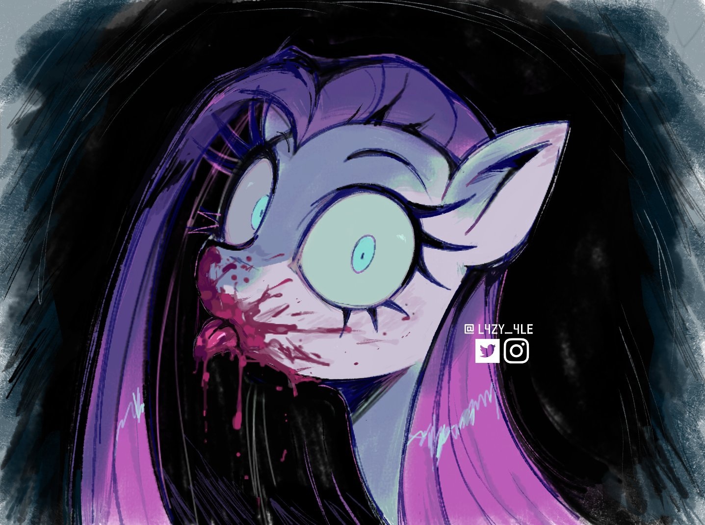 Hm?.. - My little pony, Dark, Horror, Art, Pinkie pie