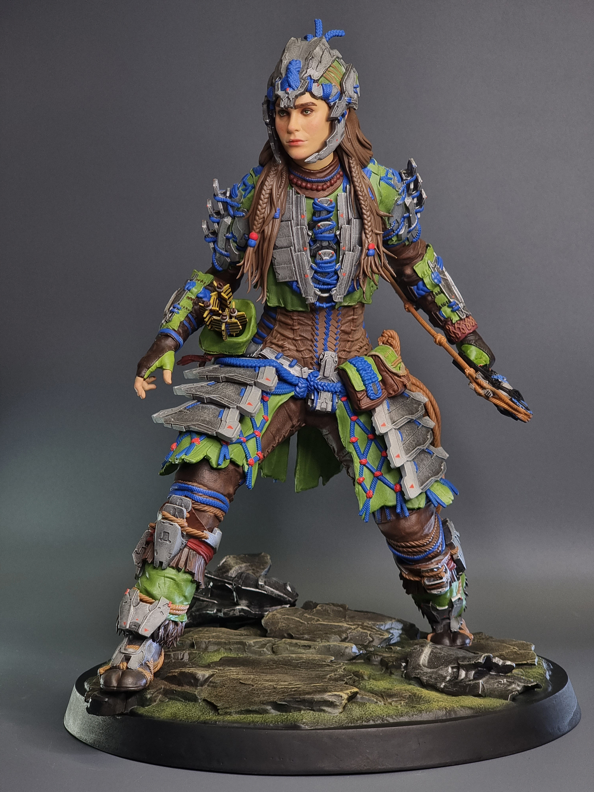 Aloy, Horizon: Forbidden West - Моё, Элой, Horizon forbidden west, Покраска миниатюр, Покраска, 3D принтер, Роспись, 3D печать, Длиннопост