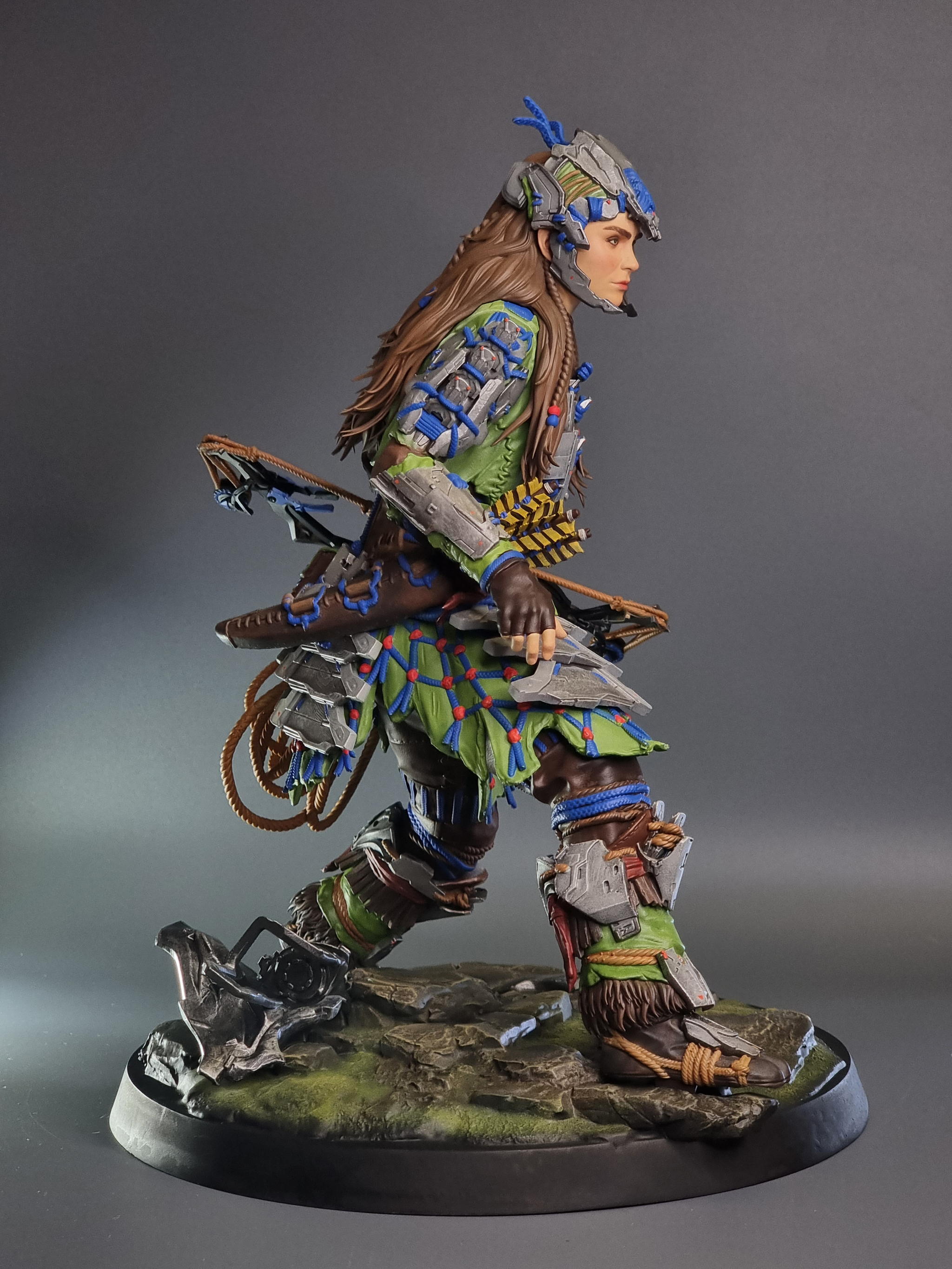 Aloy, Horizon: Forbidden West - Моё, Элой, Horizon forbidden west, Покраска миниатюр, Покраска, 3D принтер, Роспись, 3D печать, Длиннопост