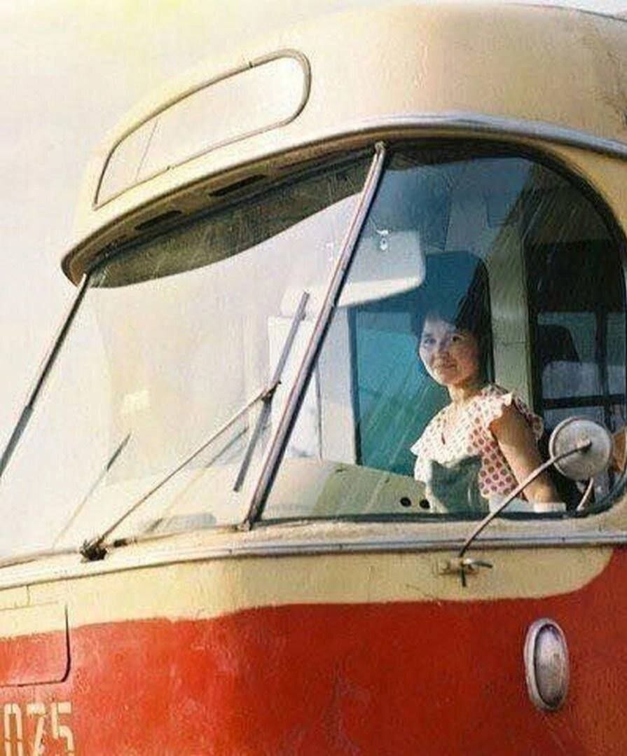 Not only men were drivers - the USSR, Made in USSR, Driver, Youth, Youth, Nostalgia, Girls, Tram, Transport, Work, Milota, Telegram (link)