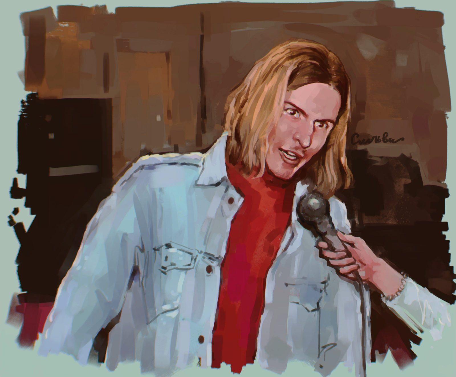 Kurt Cobain - My, Annihilator gun, Kurt Cobain, Digital drawing, Sketch, Drawing on a tablet