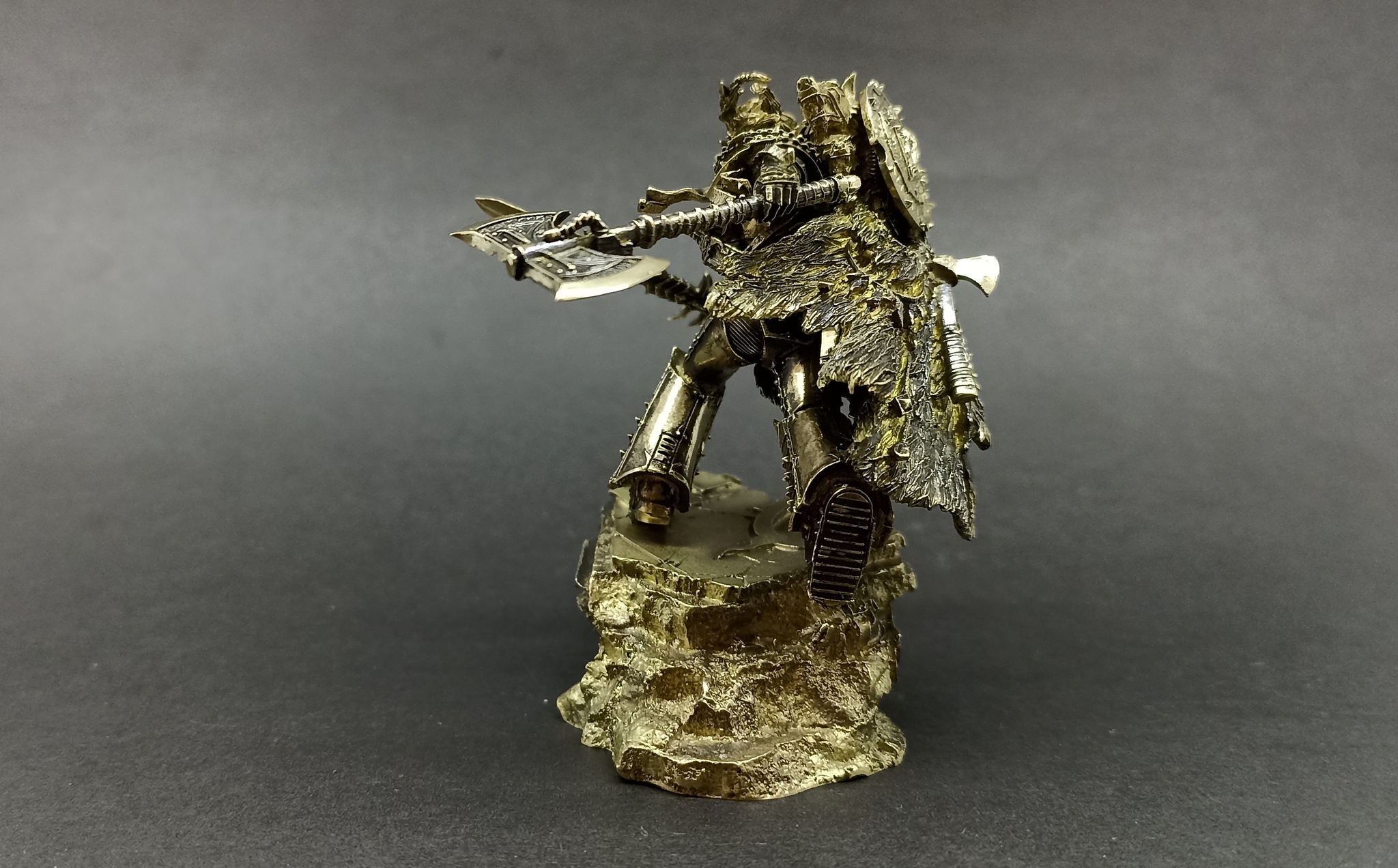 Warhammer 40K. Primarch of wolves Russ. Artistic metal casting to order Material Bronze - Artistic casting, Warhammer 40k, Adeptus Astartes, Caster, Warhammer, Chaos dreadnought, Master, Characters (edit), Casting, Metal Casting, Longpost, Needlework without process, Bronze, VKontakte (link), YouTube (link)