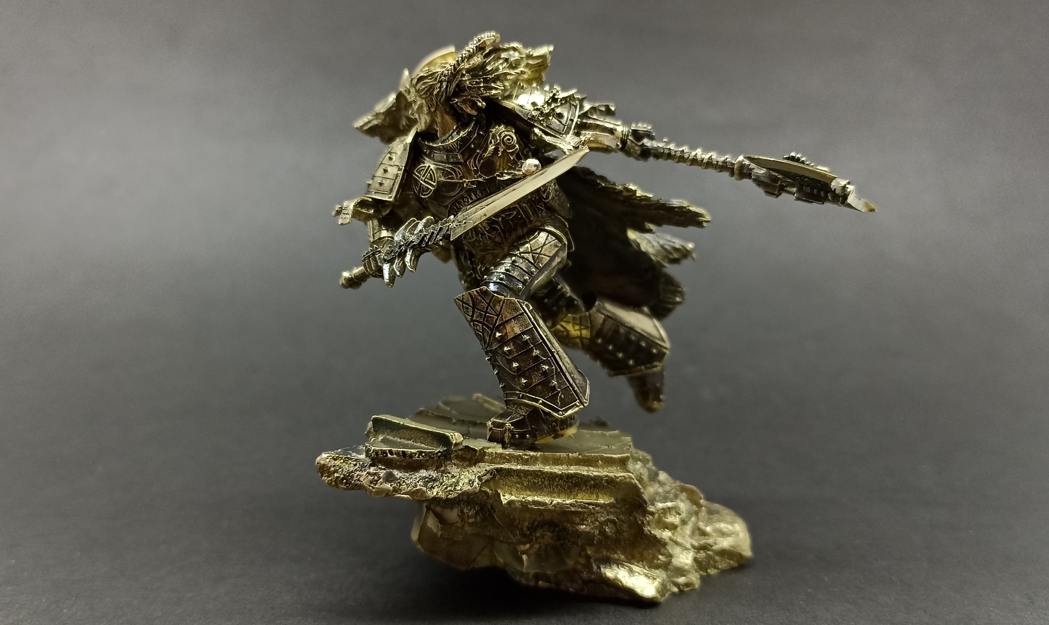 Warhammer 40K. Primarch of wolves Russ. Artistic metal casting to order Material Bronze - Artistic casting, Warhammer 40k, Adeptus Astartes, Caster, Warhammer, Chaos dreadnought, Master, Characters (edit), Casting, Metal Casting, Longpost, Needlework without process, Bronze, VKontakte (link), YouTube (link)