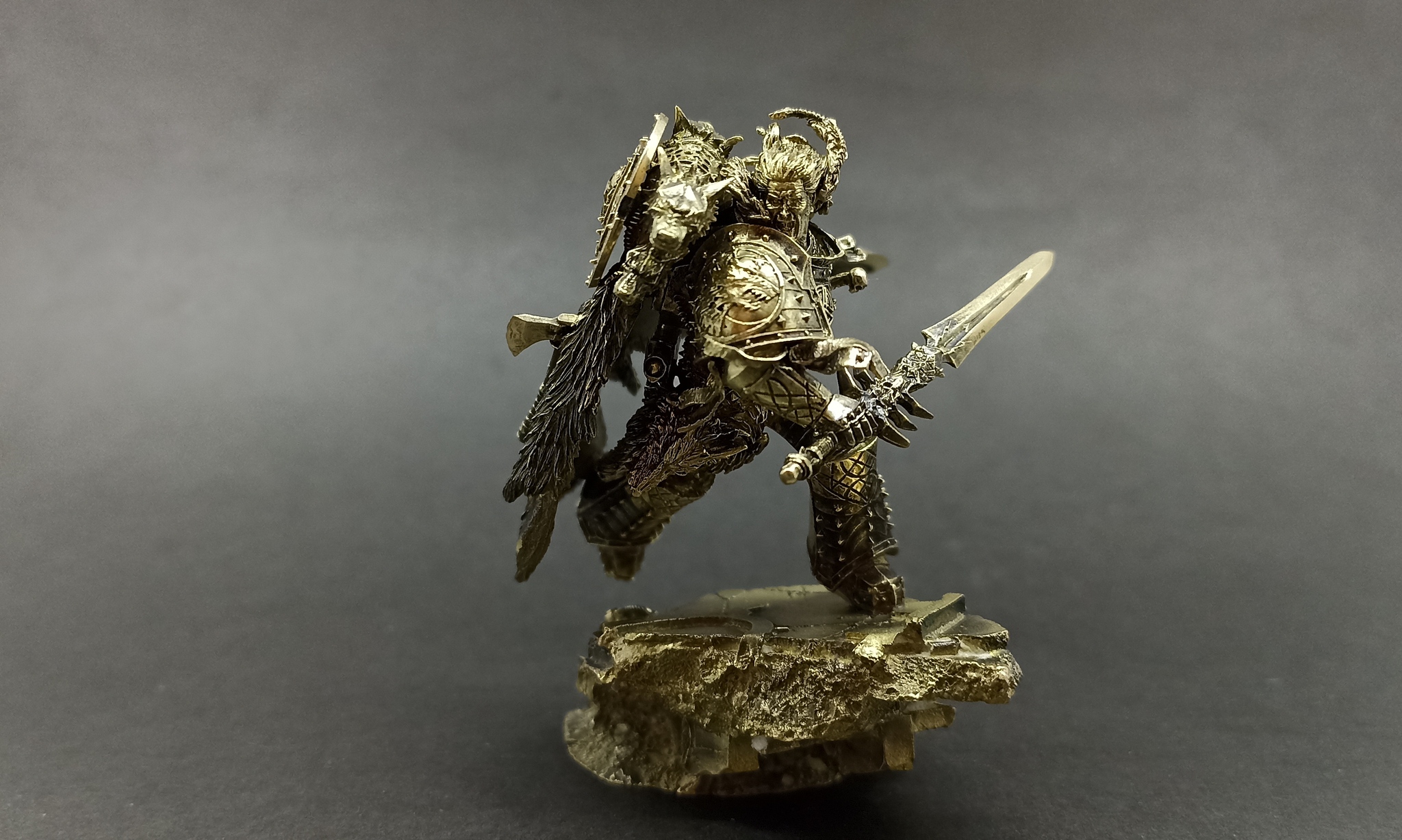 Warhammer 40K. Primarch of wolves Russ. Artistic metal casting to order Material Bronze - Artistic casting, Warhammer 40k, Adeptus Astartes, Caster, Warhammer, Chaos dreadnought, Master, Characters (edit), Casting, Metal Casting, Longpost, Needlework without process, Bronze, VKontakte (link), YouTube (link)