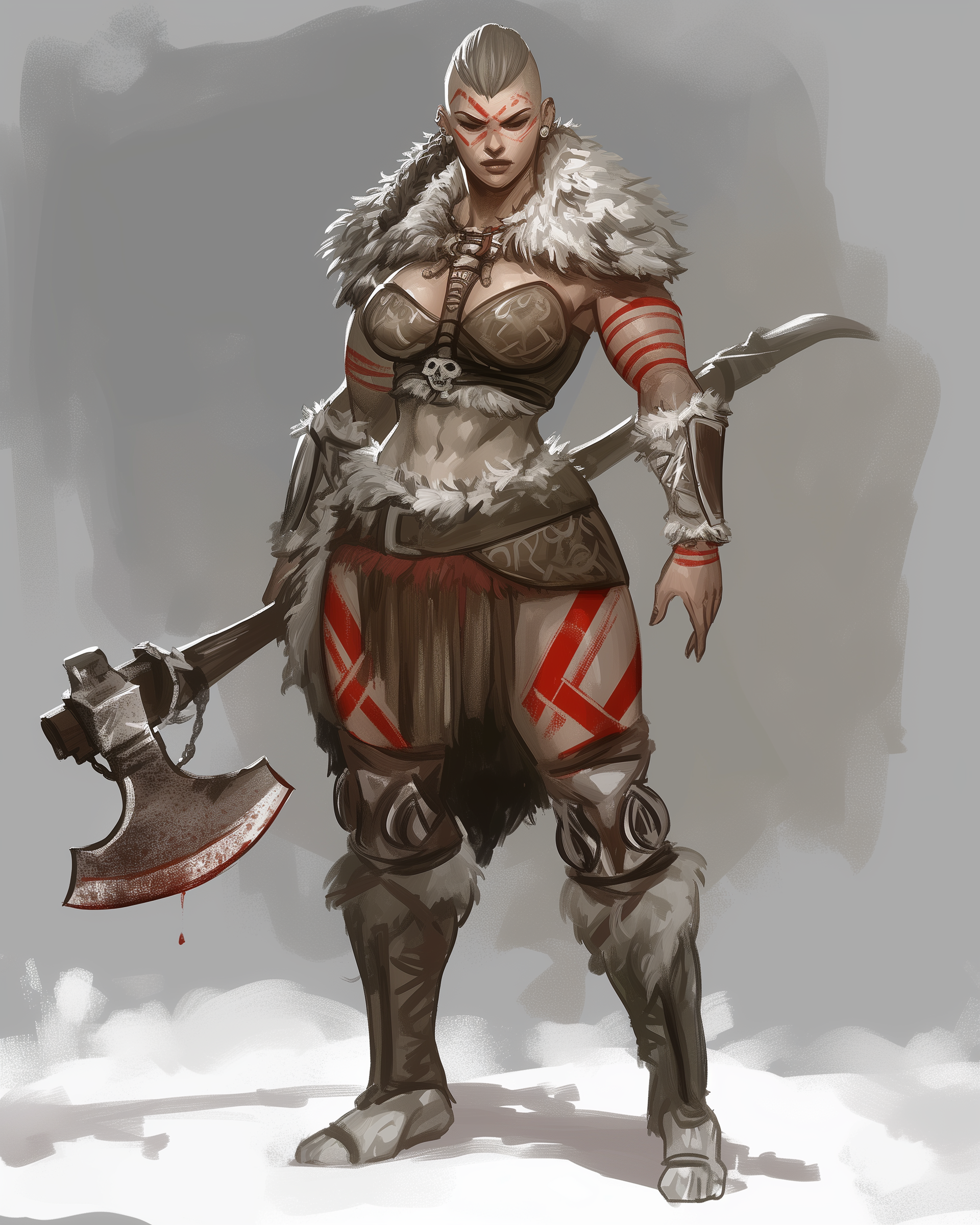 Barbara the Goliath - My, Neural network art, Midjourney, Pinanoc, Girls, Barbarian, Barbarian, Barbara, Goliath, Goliath, Dungeons & dragons, Strong girl