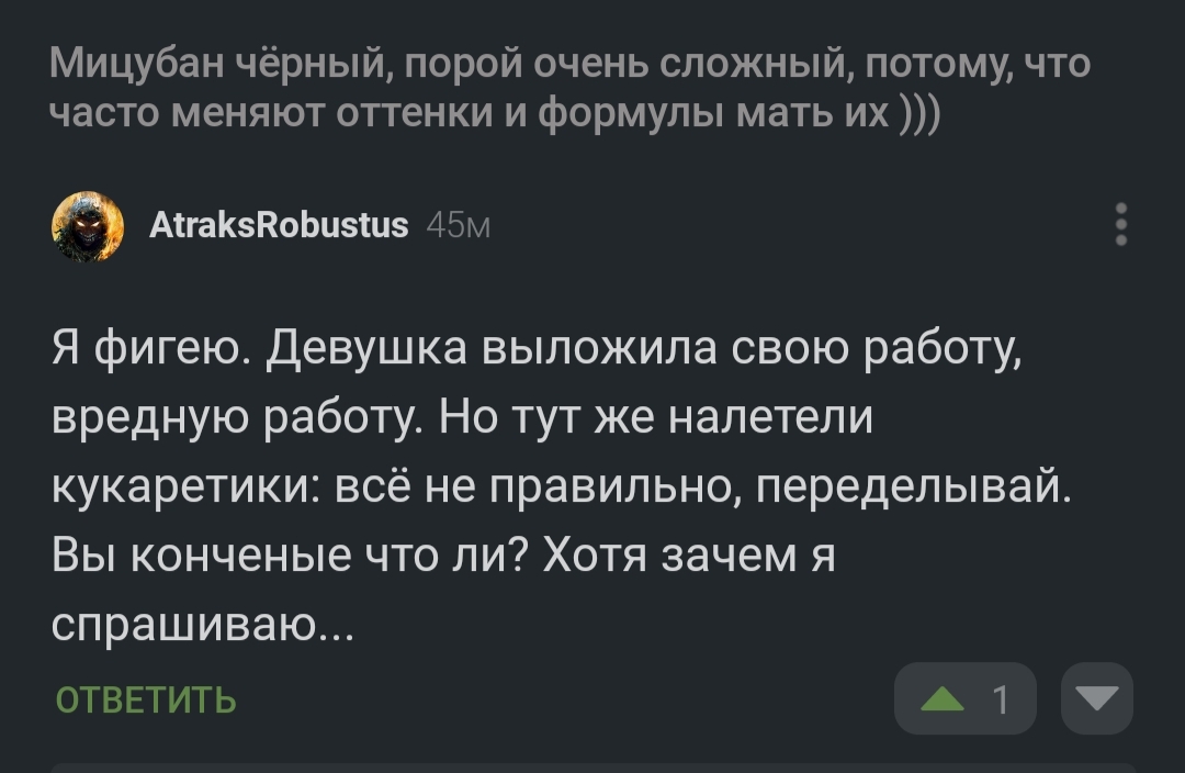 But it’s true, it became really insulting. Because of this profession, I acquired asthma... - Work, Profession, Harmfulness, Haters, Girls, Comments on Peekaboo, Screenshot