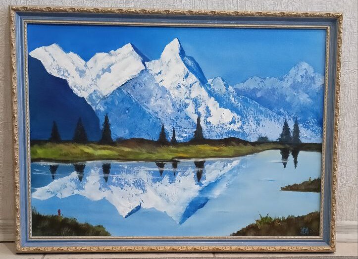 Not an artist. My oil paintings - My, Oil painting, Butter, Painting, Hobby, Enthusiasm, Nature, The nature of Russia, Landscape, Canvas, Drawing, Painting, Magnitogorsk, The mountains, Lake, Tree, The Dragon, Eyes, Entertainment, Creation, Longpost