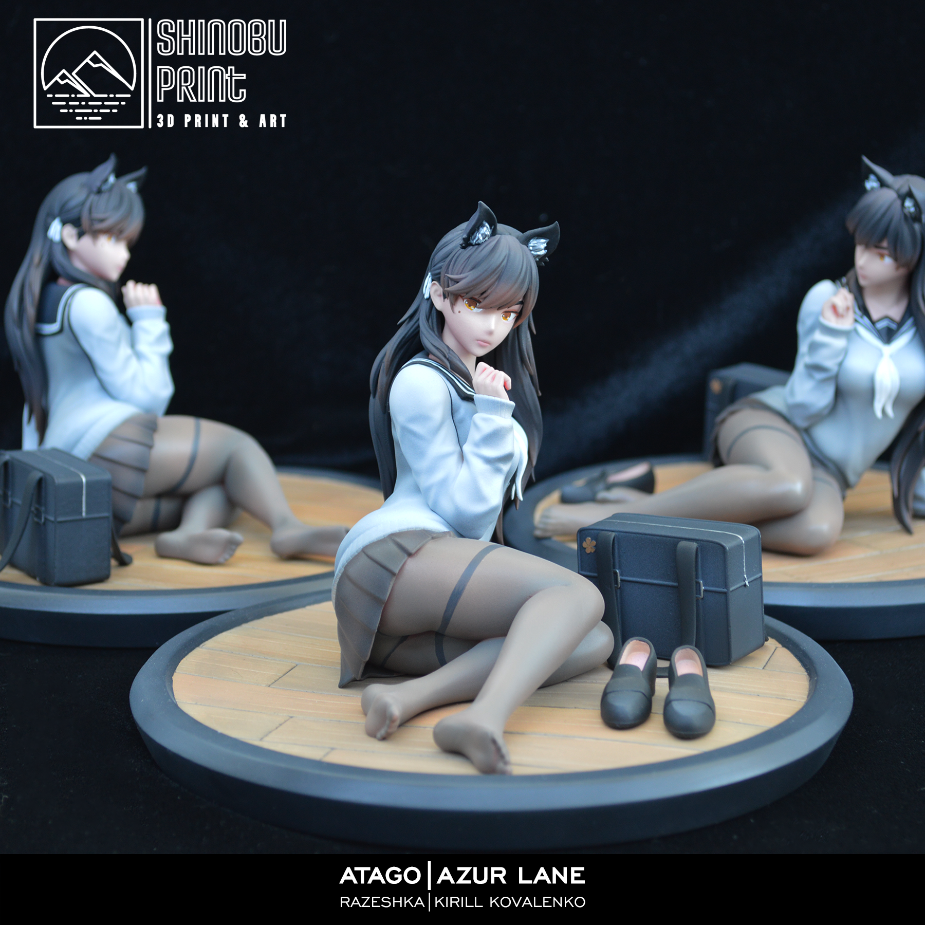 Atago Azur Lane - My, Painting, 3D печать, Figurines, Painting, Azur lane, Atago, Anime, Longpost