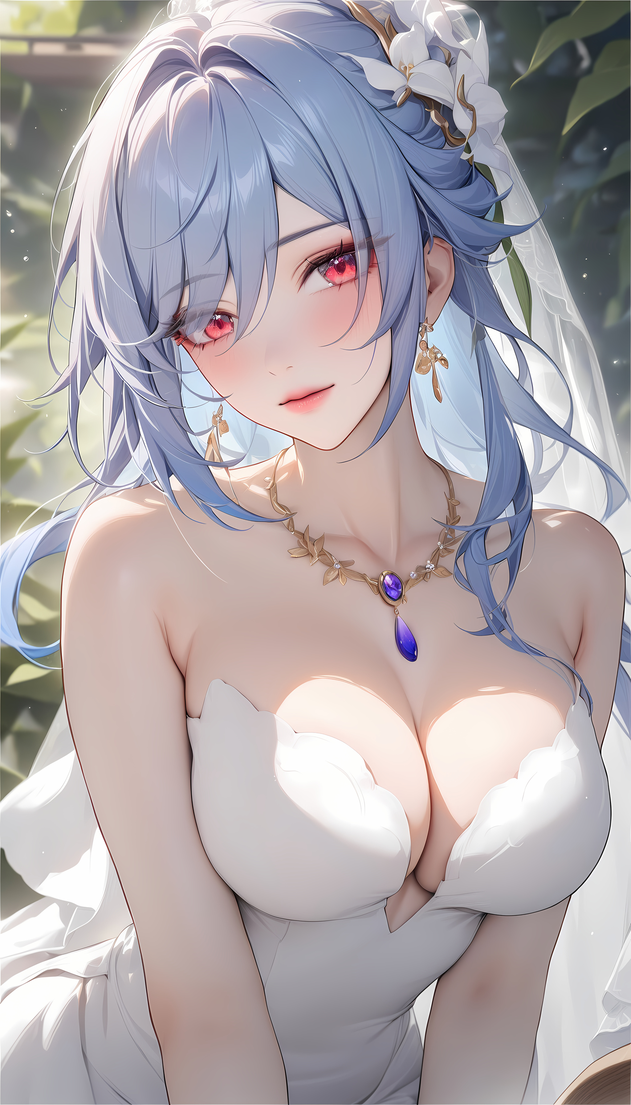 Jingliu - Jingliu (Honkai: Star Rail), Honkai: Star Rail, Pixiv, Neural network art, Anime, Anime art, Red eyes, Wedding Dress, Longpost