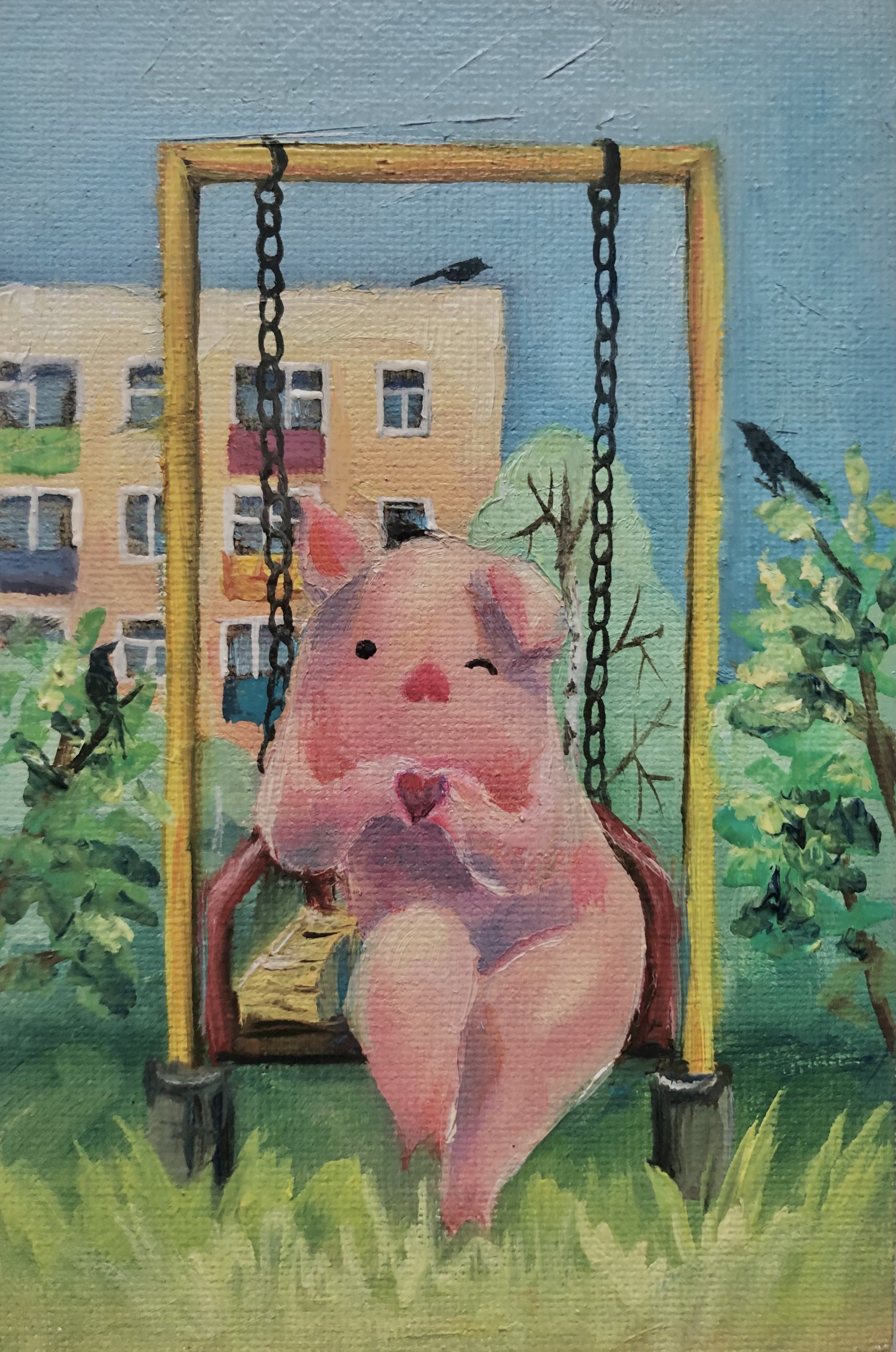 Oink - My, Painting, Drawing, Art