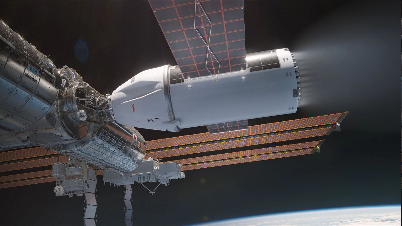 SpaceX showed a view of the spacecraft for the ISS launch from orbit - Spacex, Rocket launch, Cosmonautics, ISS, Telegram (link)