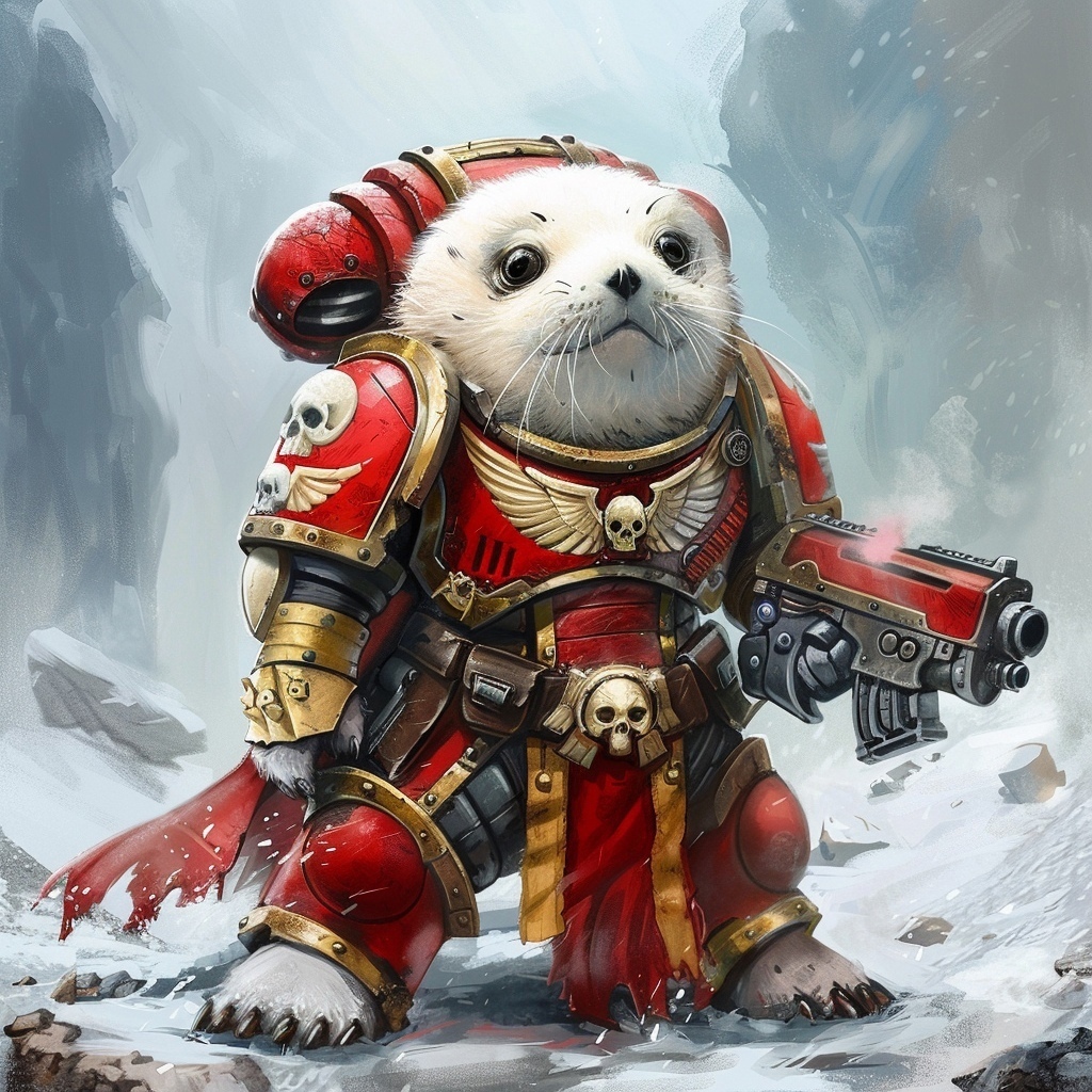 Space Seals - My, Warhammer 40k, Seal, Neural network art, Wh Art, Warhammer, Midjourney, Longpost