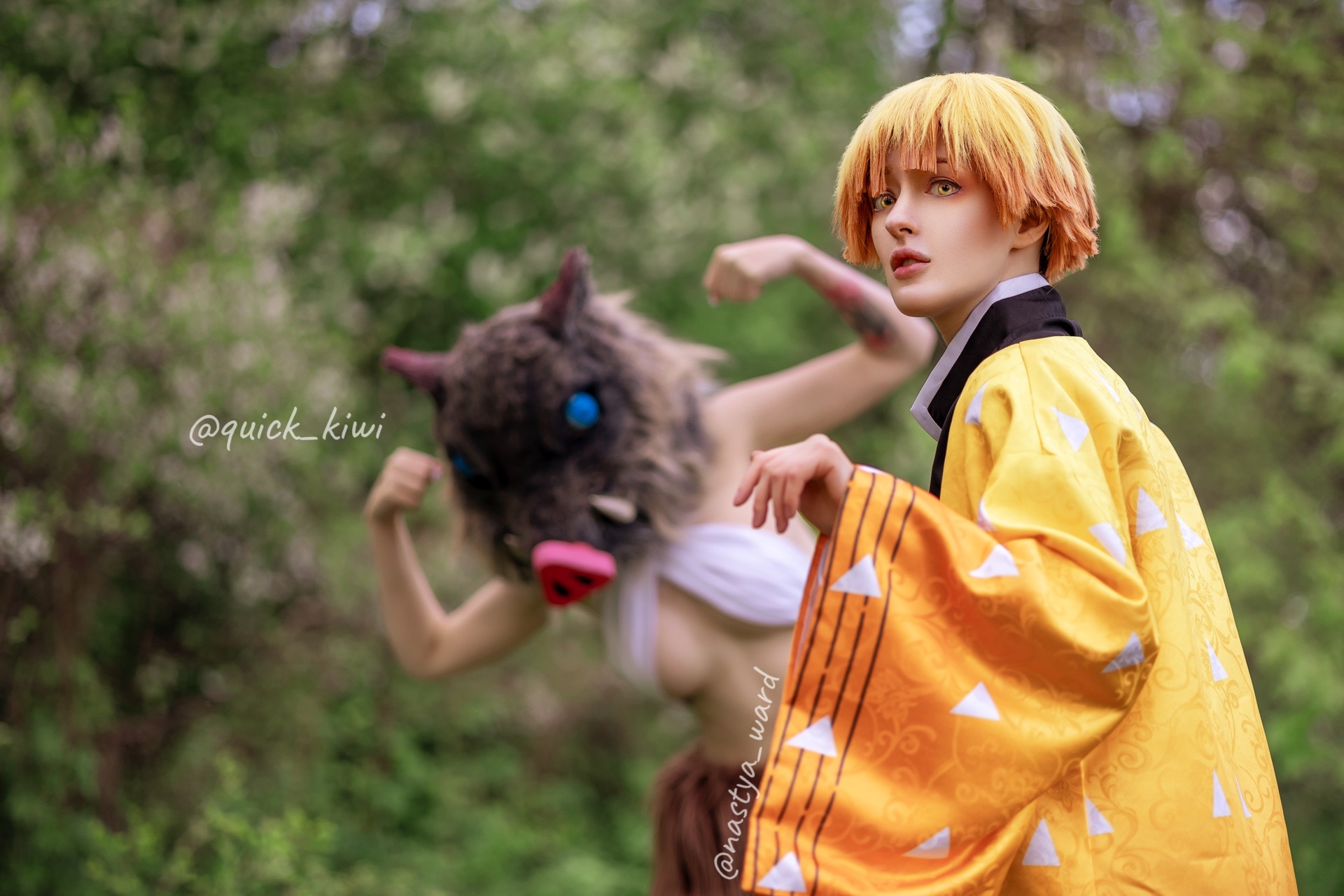 My Inosuke cosplay! - My, Cosplayers, Cosplay, Girls, Kimetsu no yaiba, Inosuke Hashibira, Anime, Samurai, Demon, Makima, Video, Youtube, Longpost, The photo