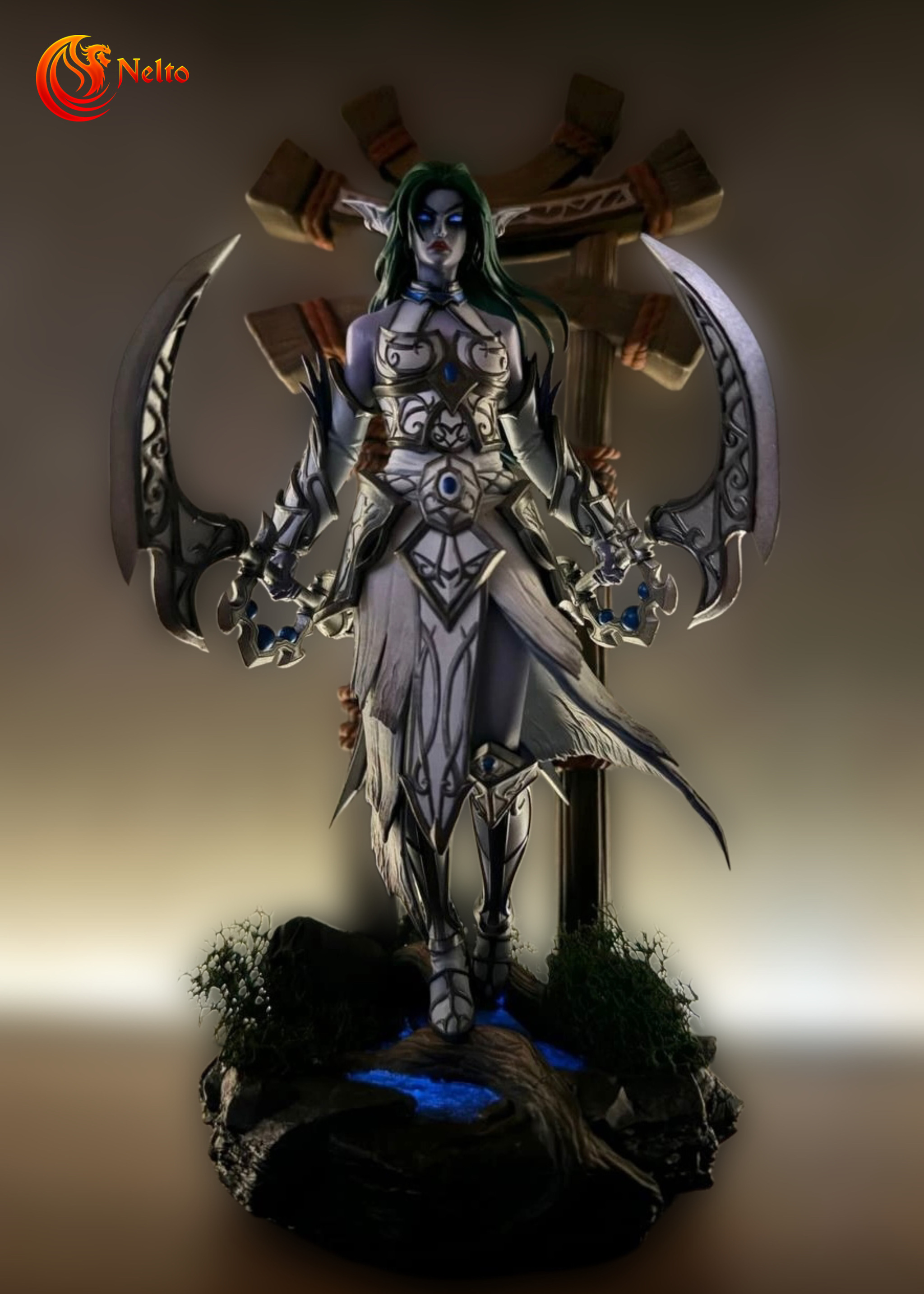 Tyrande Whisperwind. Printing in size 26 cm + painting - My, 3D печать, Handmade, Painting miniatures, Figurines, Needlework with process, Miniature, Painting, 3D printer, World of warcraft, Warcraft, Blizzard, Tyrande Whisperwind, Longpost