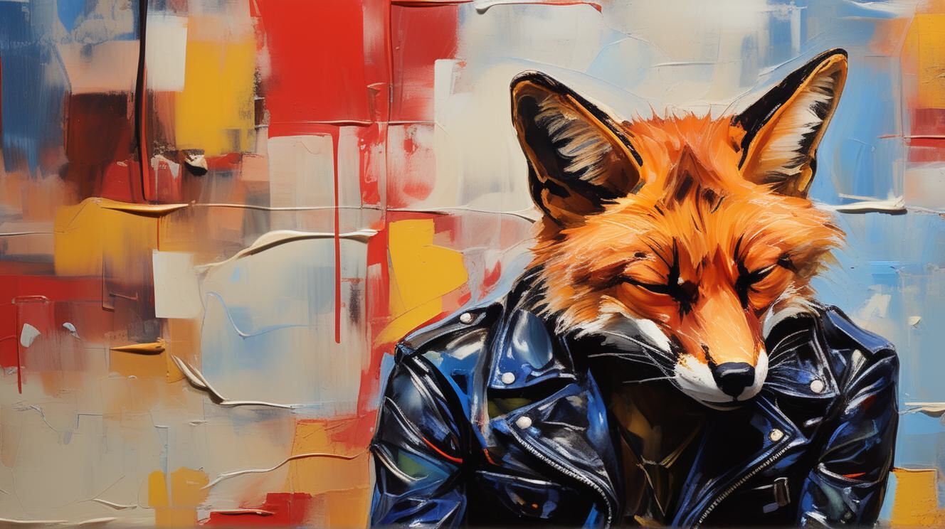 Furry art by Wolfmks #54 - My, Furry, Art, Art, Furry art, Neural network art, Cyberpunk, Lineart, Fox, Furry fox, Longpost