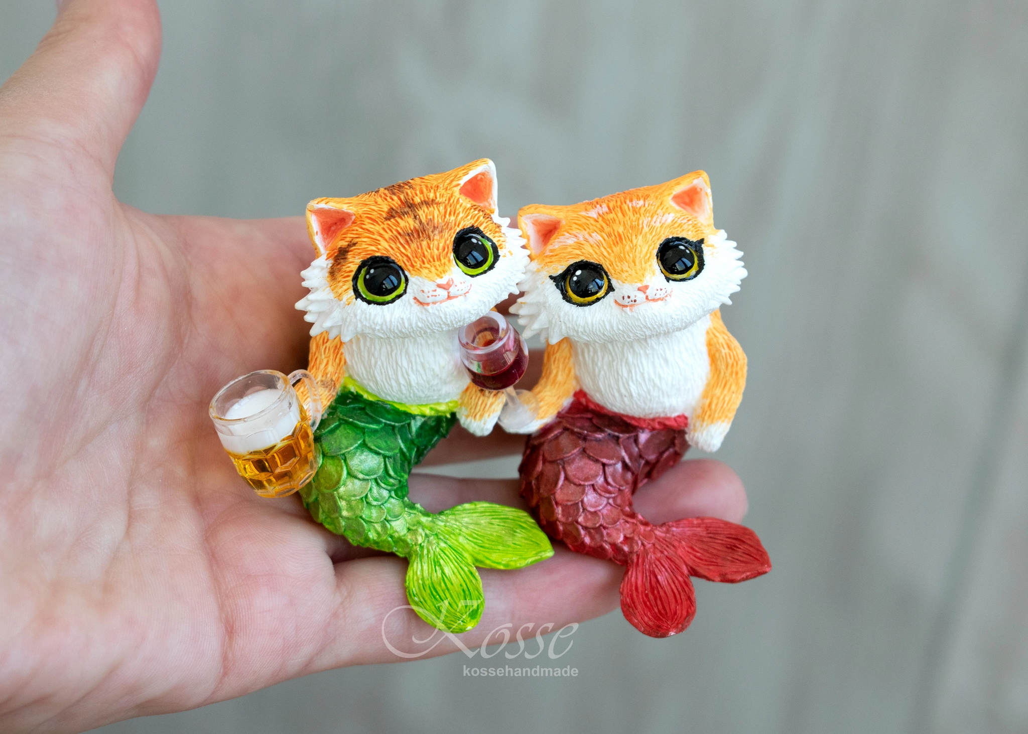 Two biters met and had a great Friday - My, Handmade, Polymer clay, Лепка, Needlework without process, Milota, Friday tag is mine, cat, Author's toy, Miniature