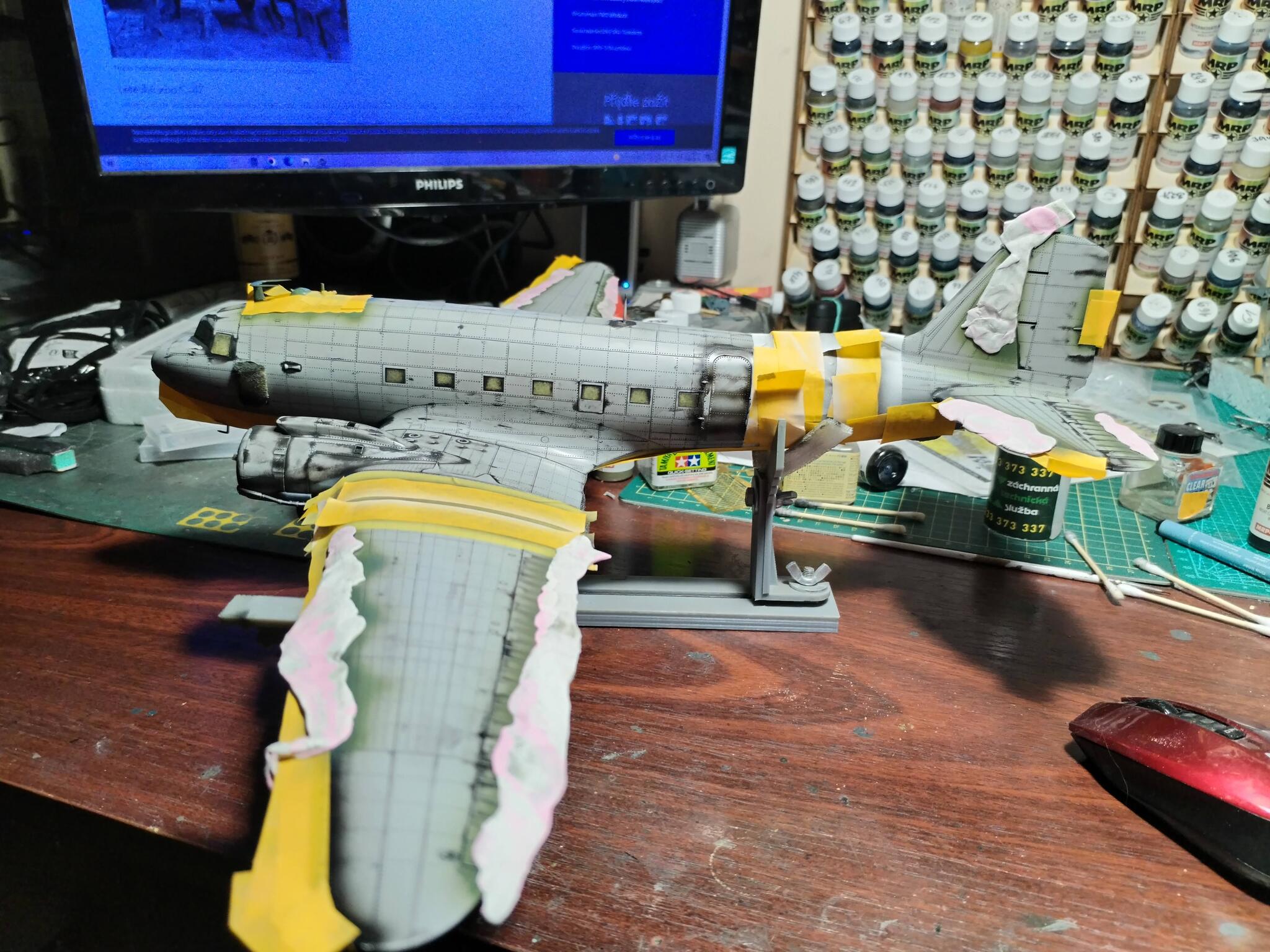 Skytrain Douglas C-47  1/48  Trumpeter - My, Collecting, Stand modeling, Modeling, The Second World War, day d, Longpost