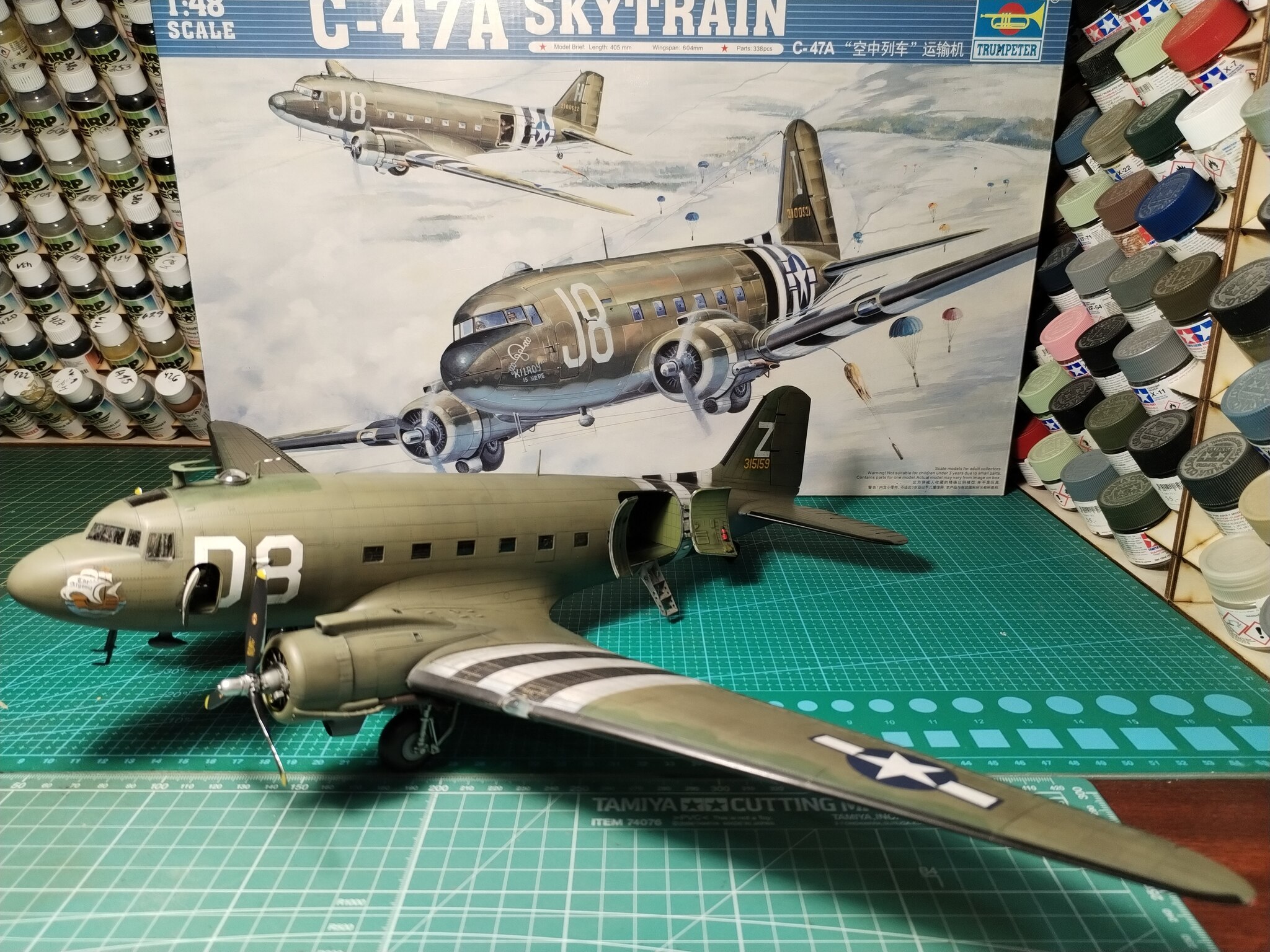 Skytrain Douglas C-47  1/48  Trumpeter - My, Collecting, Stand modeling, Modeling, The Second World War, day d, Longpost