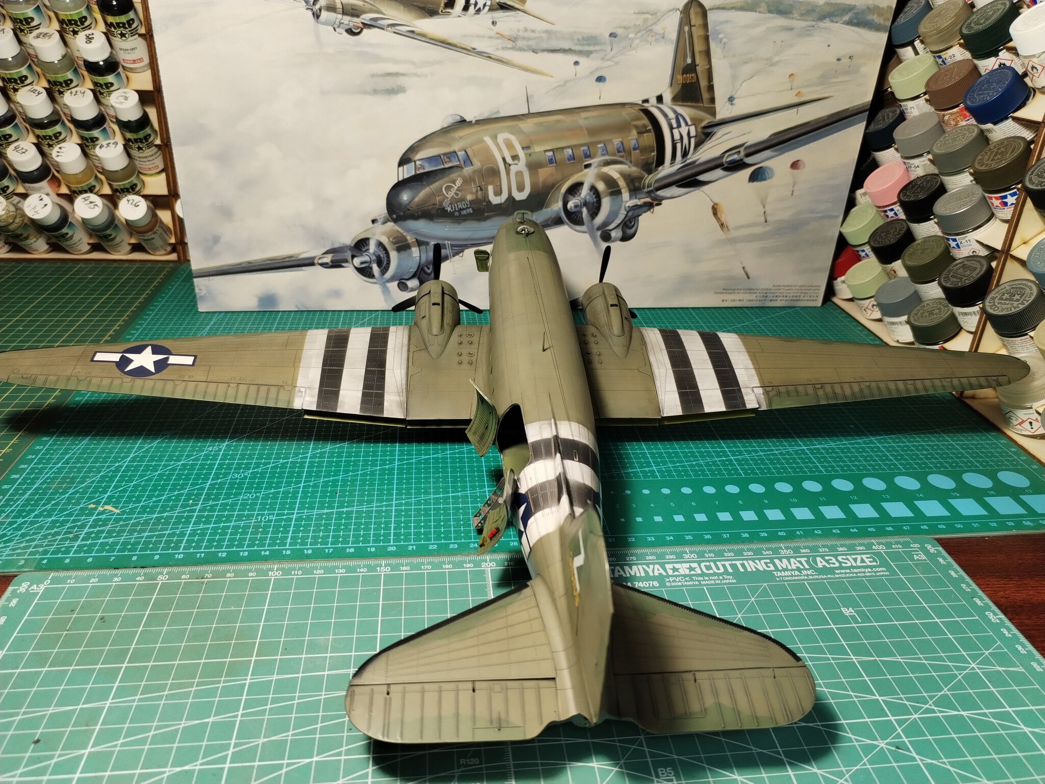 Skytrain Douglas C-47  1/48  Trumpeter - My, Collecting, Stand modeling, Modeling, The Second World War, day d, Longpost