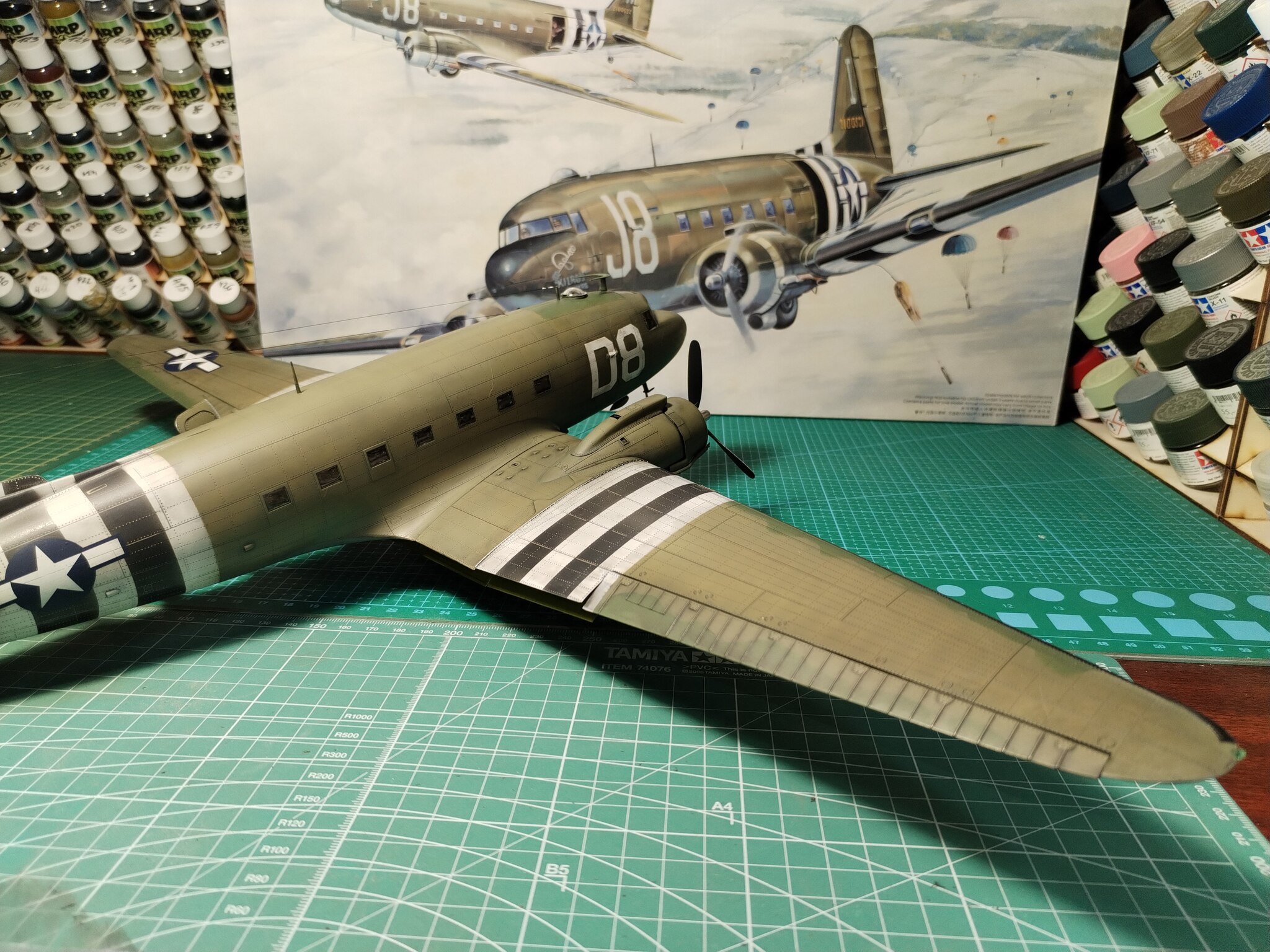 Skytrain Douglas C-47  1/48  Trumpeter - My, Collecting, Stand modeling, Modeling, The Second World War, day d, Longpost