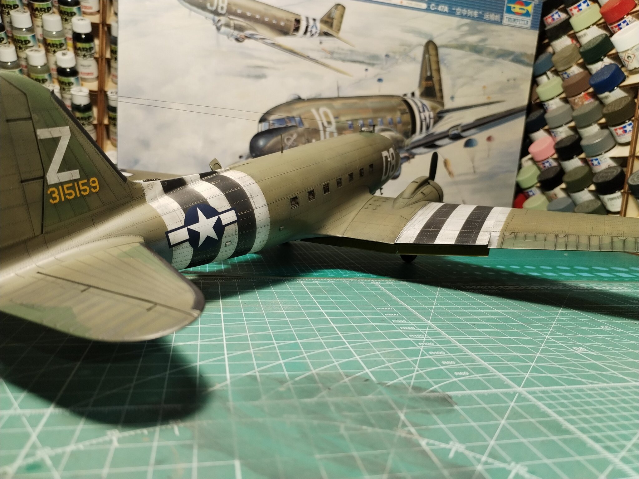 Skytrain Douglas C-47  1/48  Trumpeter - My, Collecting, Stand modeling, Modeling, The Second World War, day d, Longpost