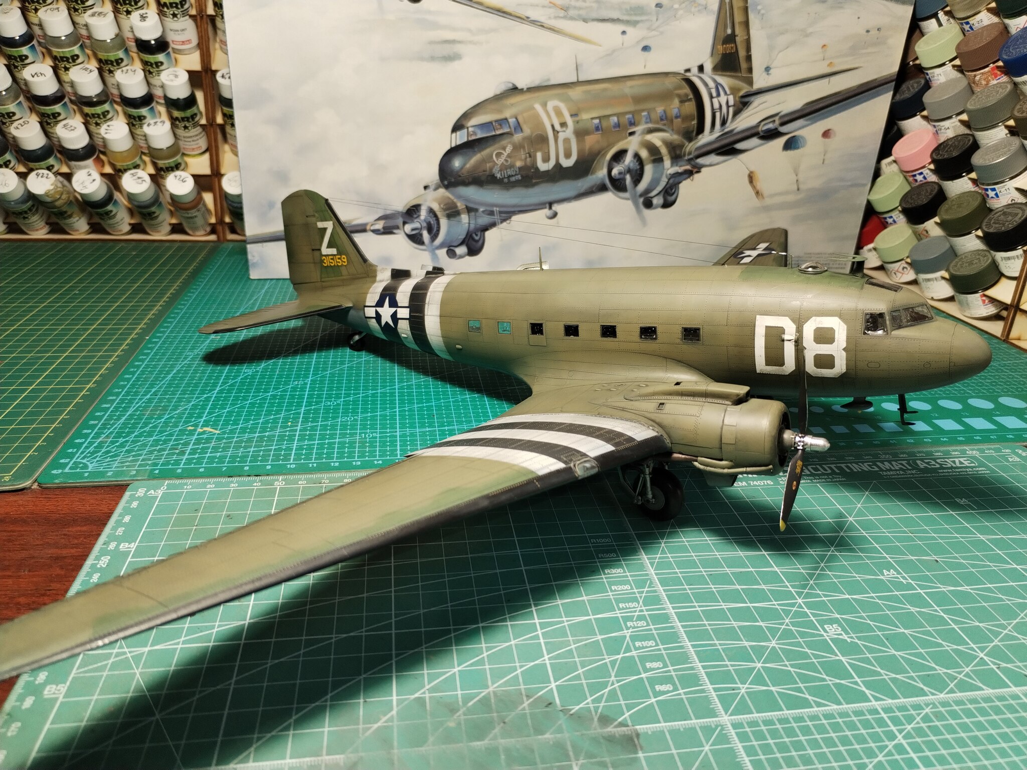 Skytrain Douglas C-47  1/48  Trumpeter - My, Collecting, Stand modeling, Modeling, The Second World War, day d, Longpost