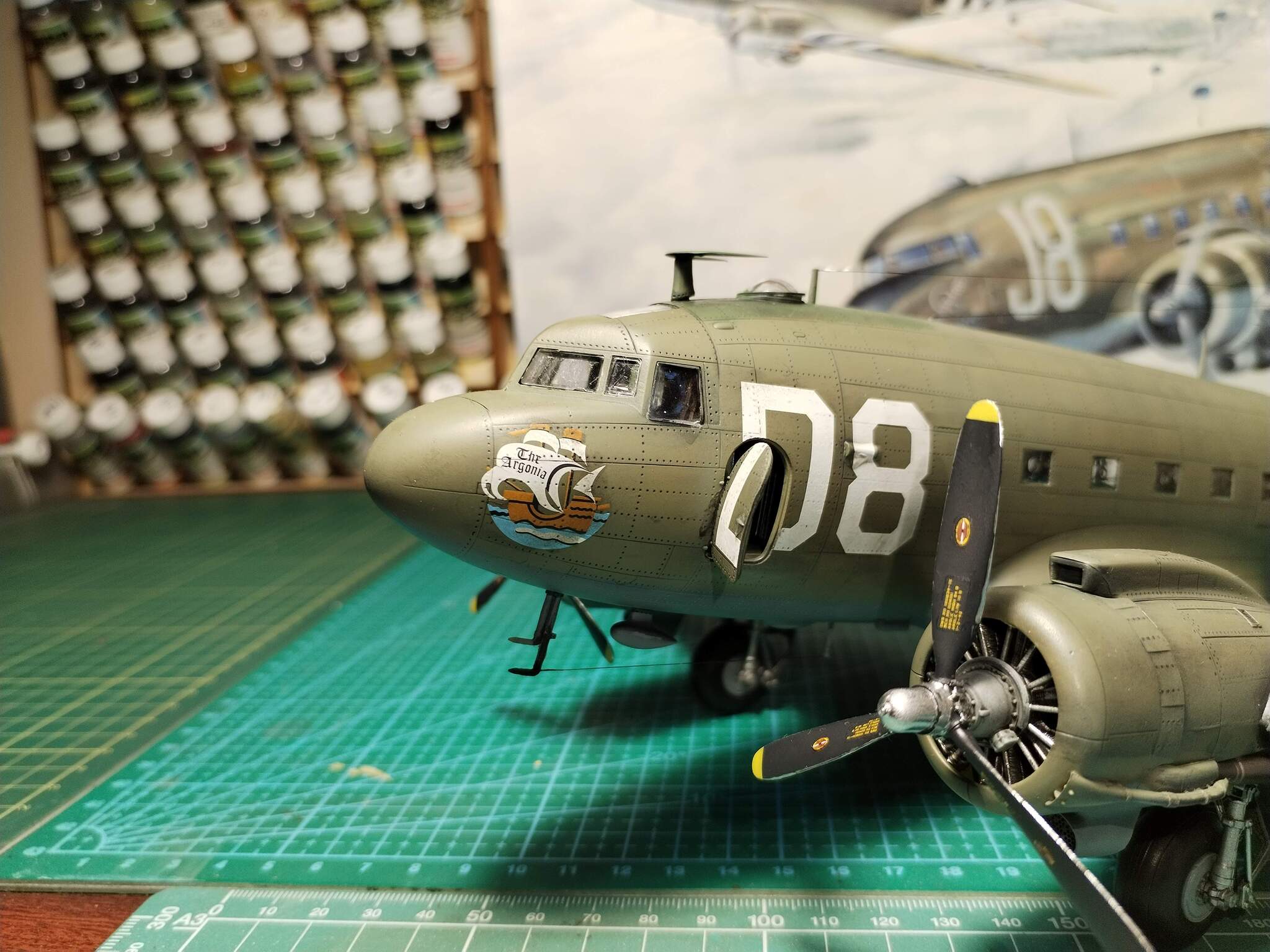 Skytrain Douglas C-47  1/48  Trumpeter - My, Collecting, Stand modeling, Modeling, The Second World War, day d, Longpost