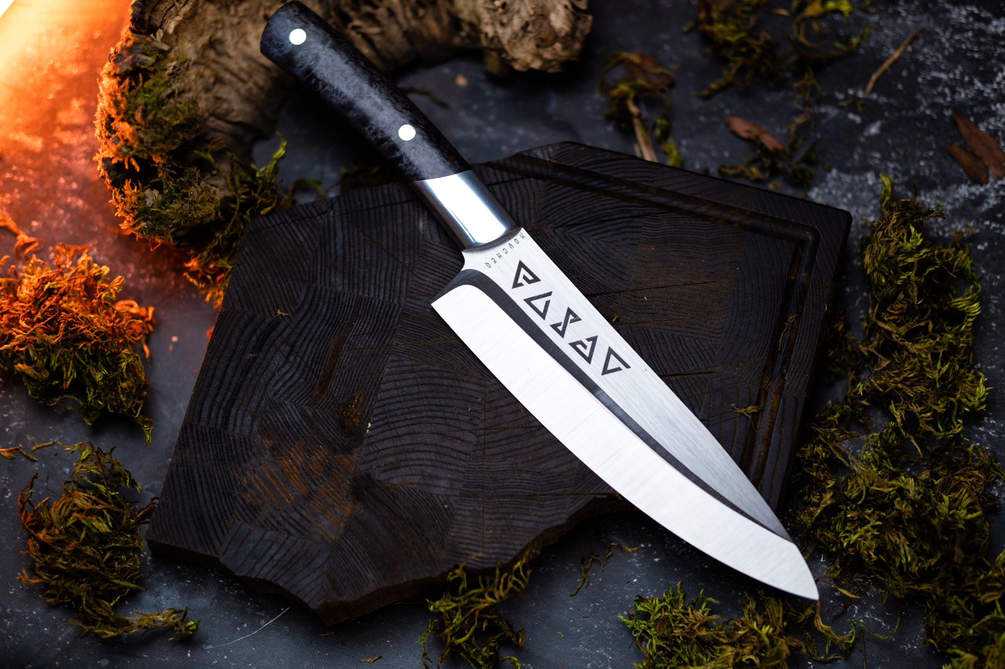 Chef knife witcher for sale - My, Knife, Handmade, Needlework without process