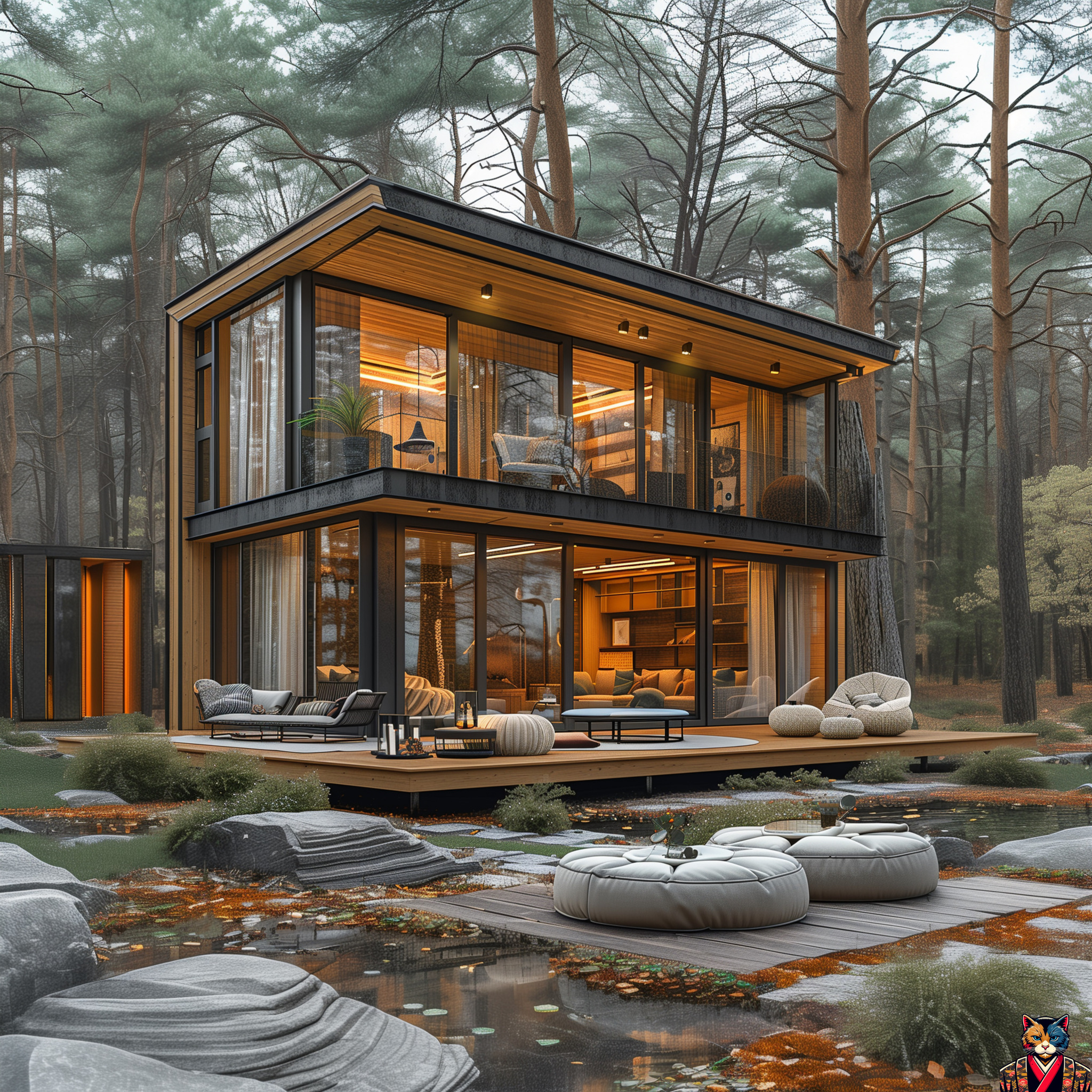 Midjourney: Small wooden house - Art, Neural network art, Нейронные сети, Artificial Intelligence, Midjourney, House, Wooden house, Design, Longpost