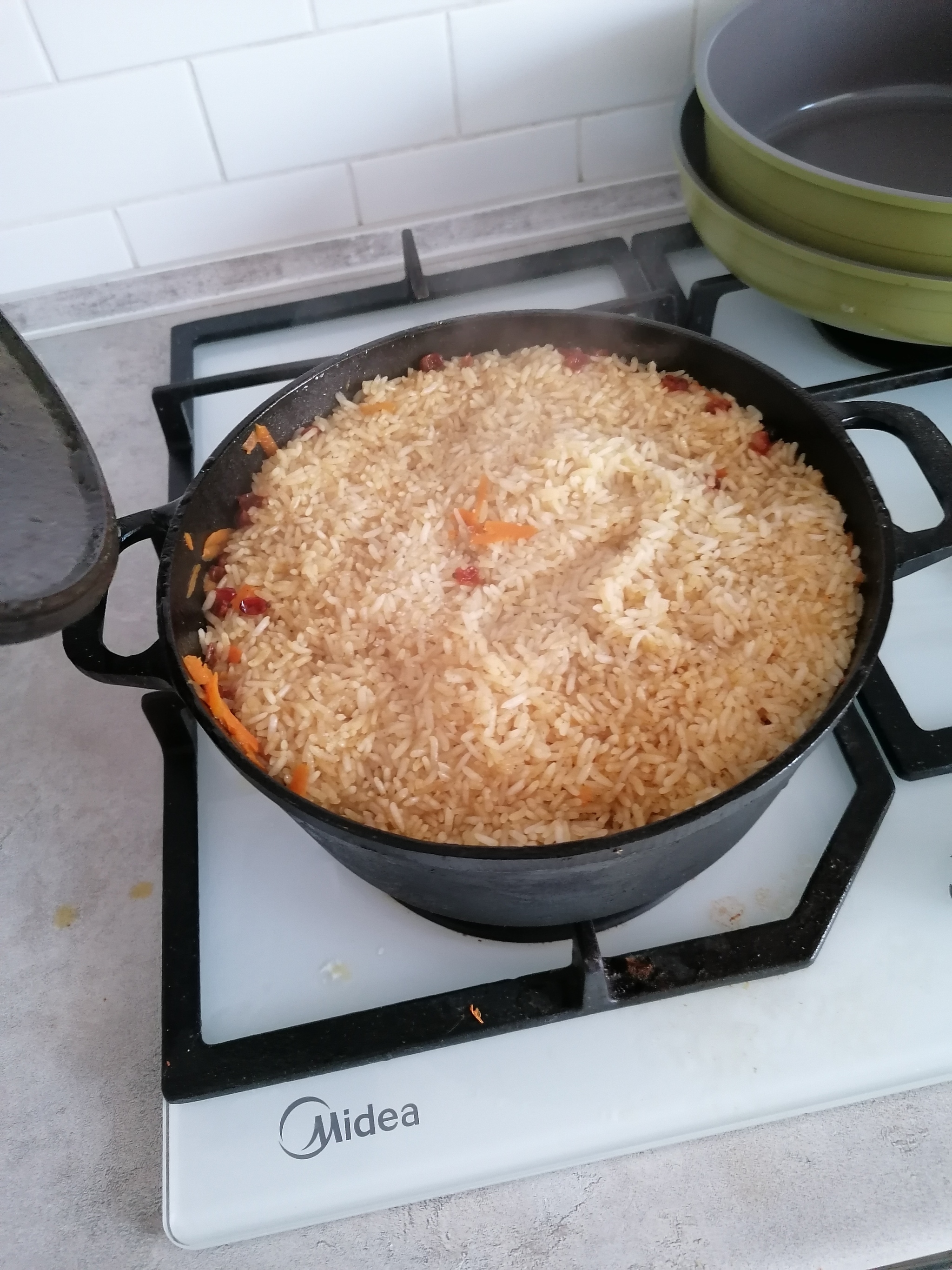 Pilaf in a cauldron on the stove: sweat, blood and tears - My, Pilaf, Food, Men's cooking, Dinner, Humor, Longpost