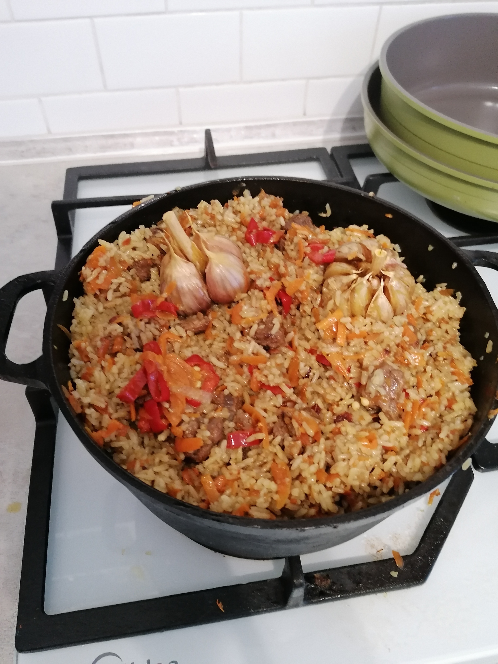 Pilaf in a cauldron on the stove: sweat, blood and tears - My, Pilaf, Food, Men's cooking, Dinner, Humor, Longpost