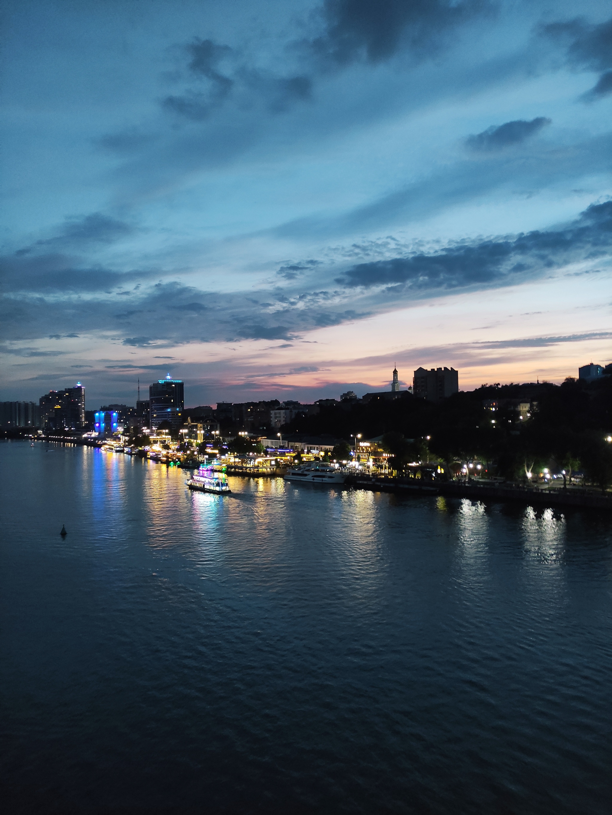 Favorite city - Rostov-on-Don, Don, Evening, City lights, The photo