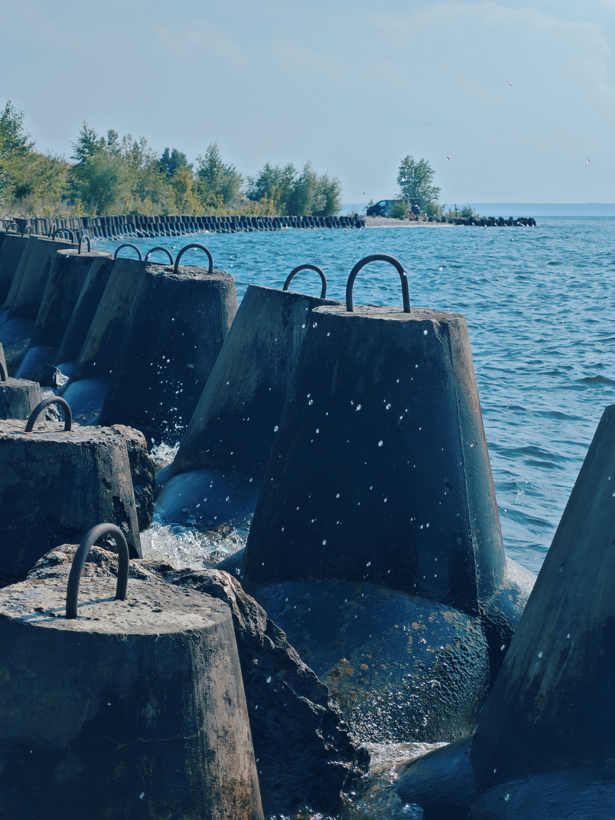 Volga river - My, Volga river, The photo, Mobile photography, Breakwater, River, Summer, Tolyatti, Longpost