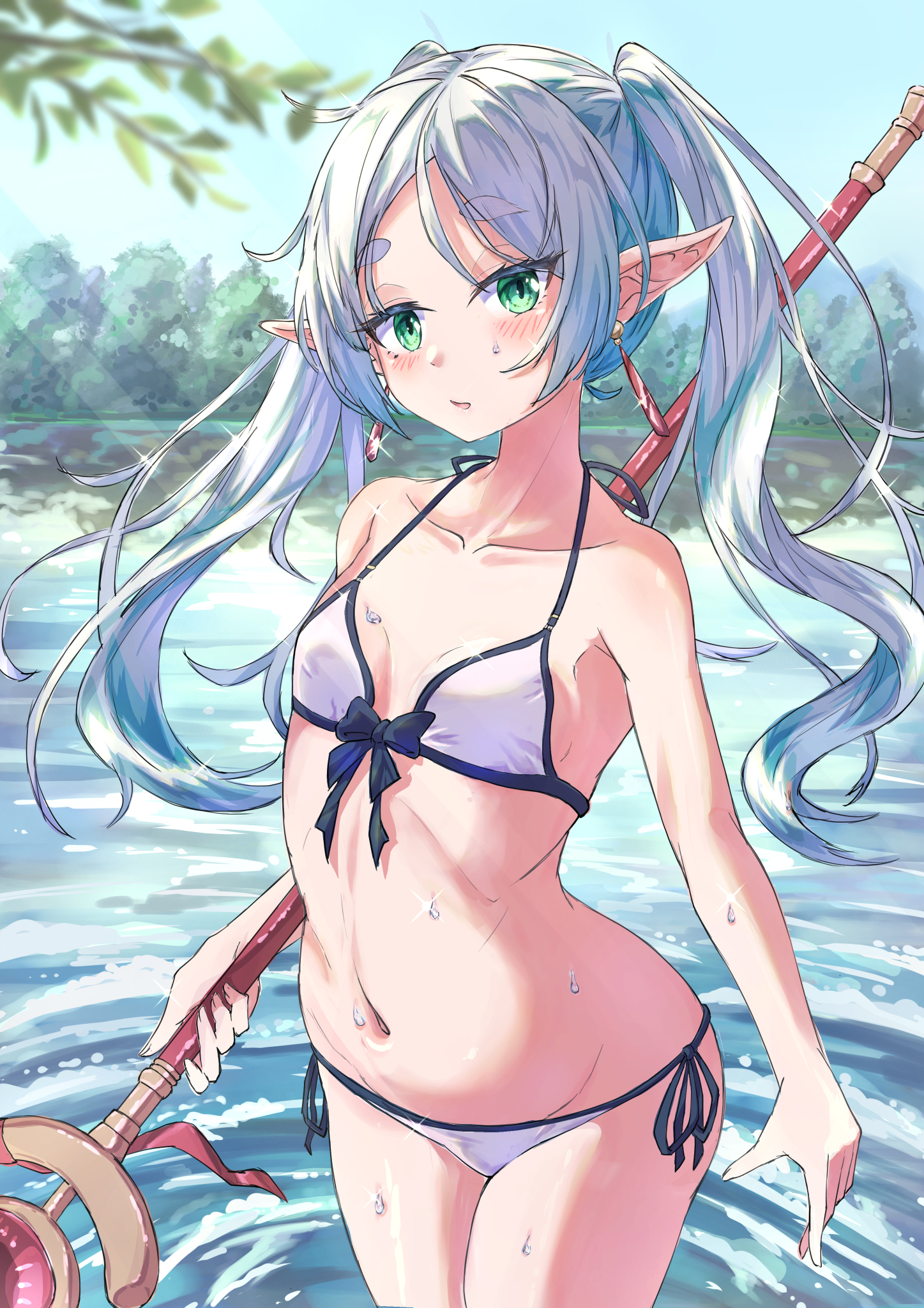 Am I a board? - Anime, Anime art, Frieren, Sousou no Frieren, Swimsuit