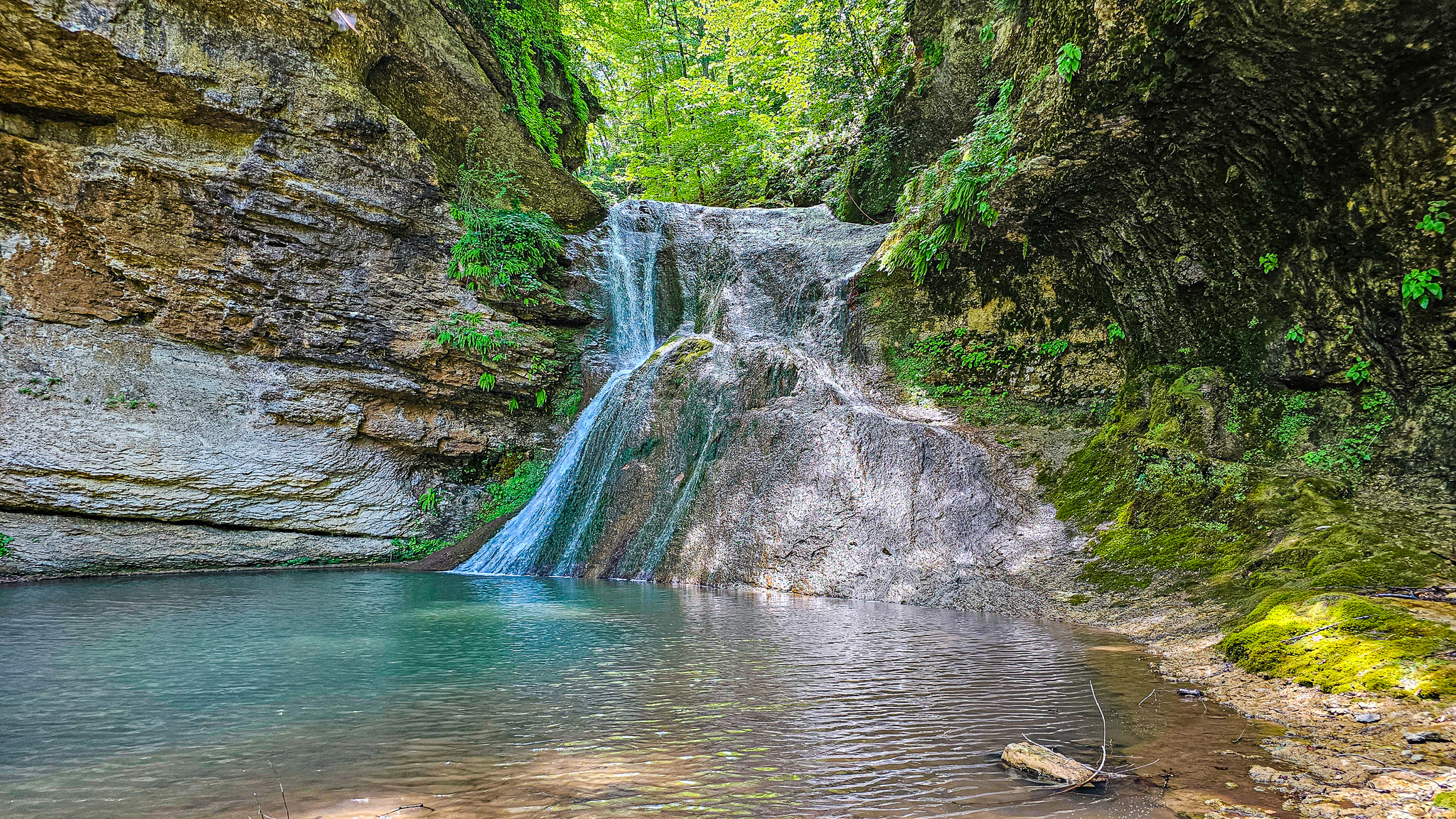 A piece of vacation - My, Waterfall, River, Forest, The mountains, Caucasus, Republic of Adygea, Water, Mobile photography, Longpost