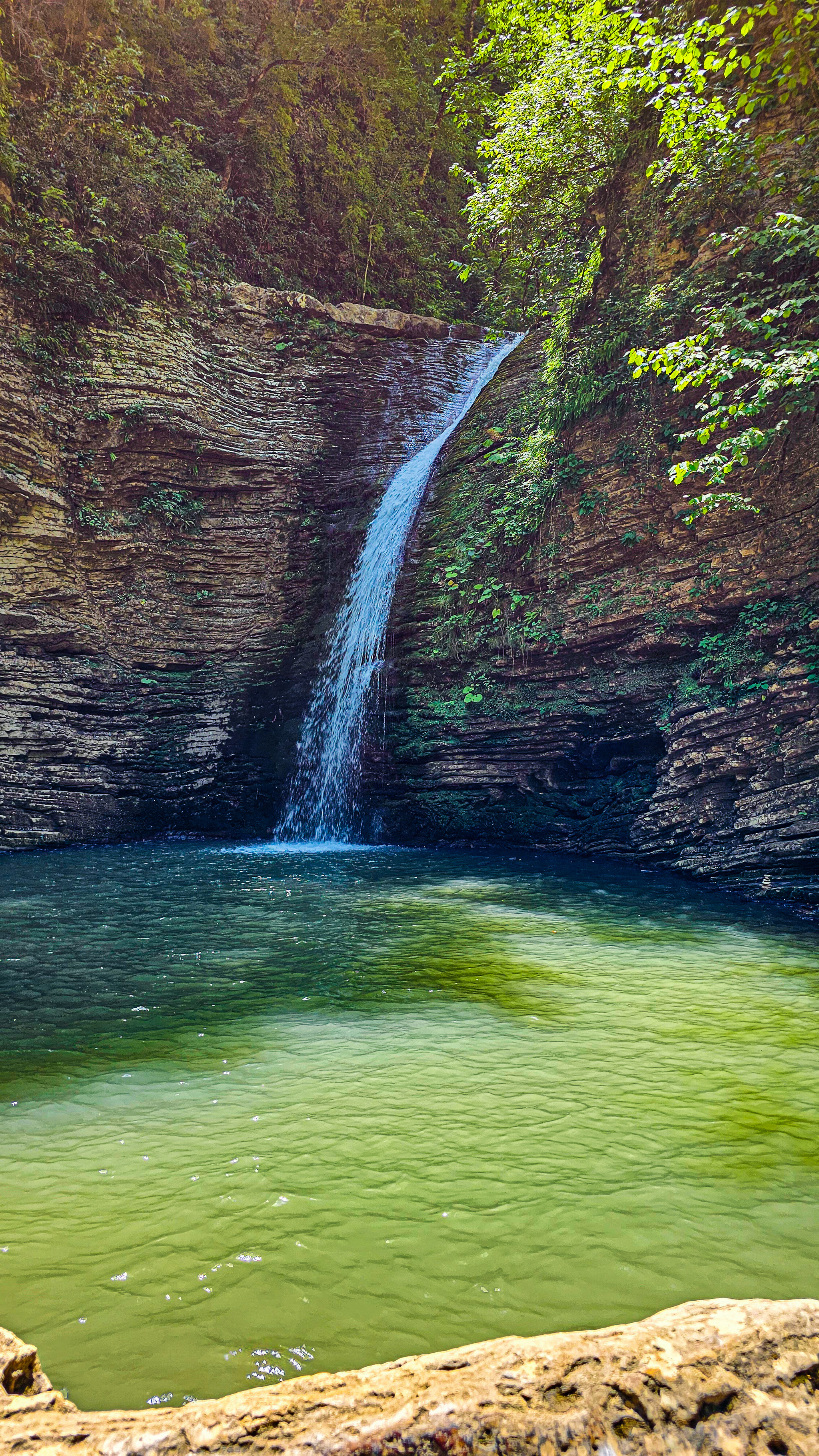 A piece of vacation - My, Waterfall, River, Forest, The mountains, Caucasus, Republic of Adygea, Water, Mobile photography, Longpost